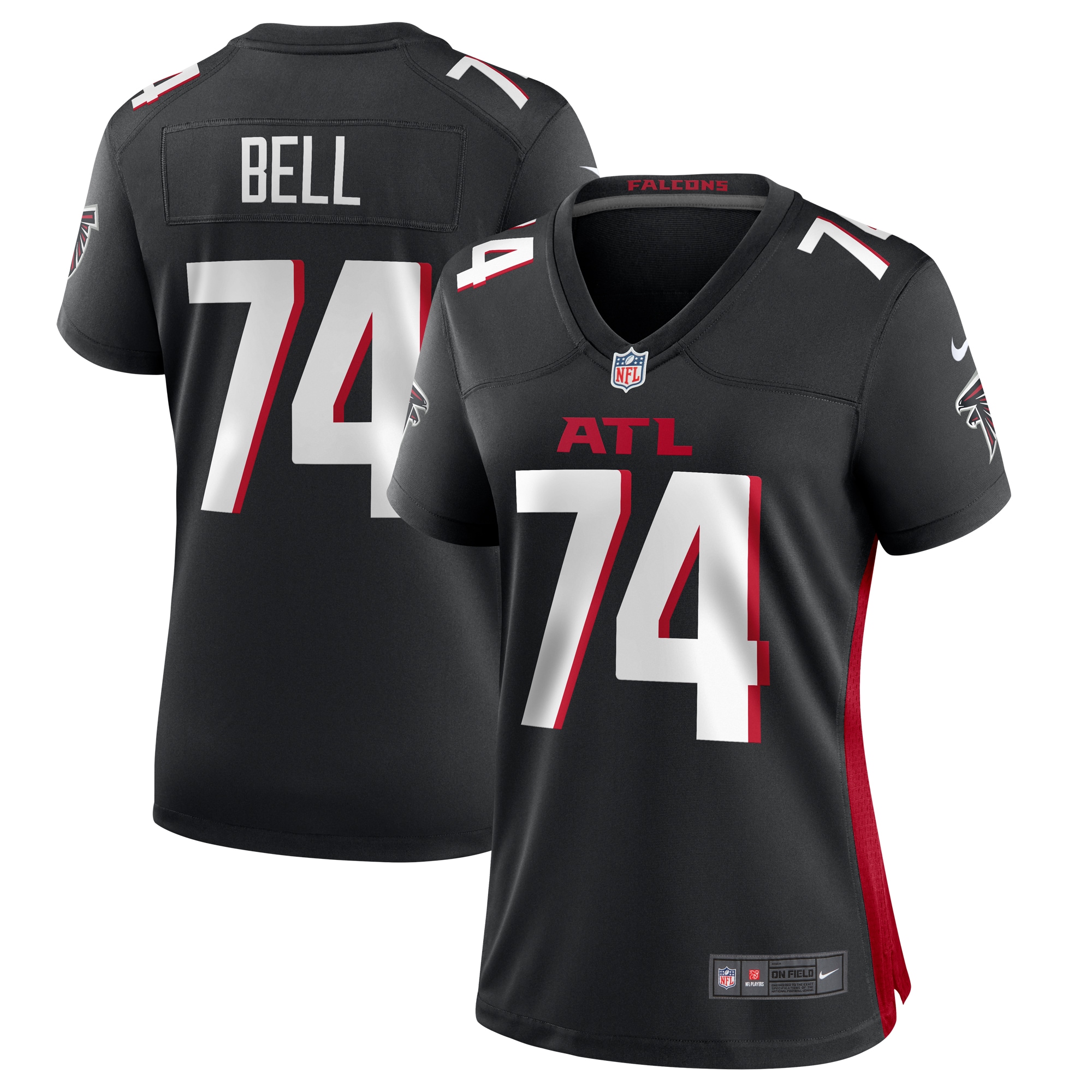 Travis Bell Atlanta Falcons Women's Team Game Jersey -  Black