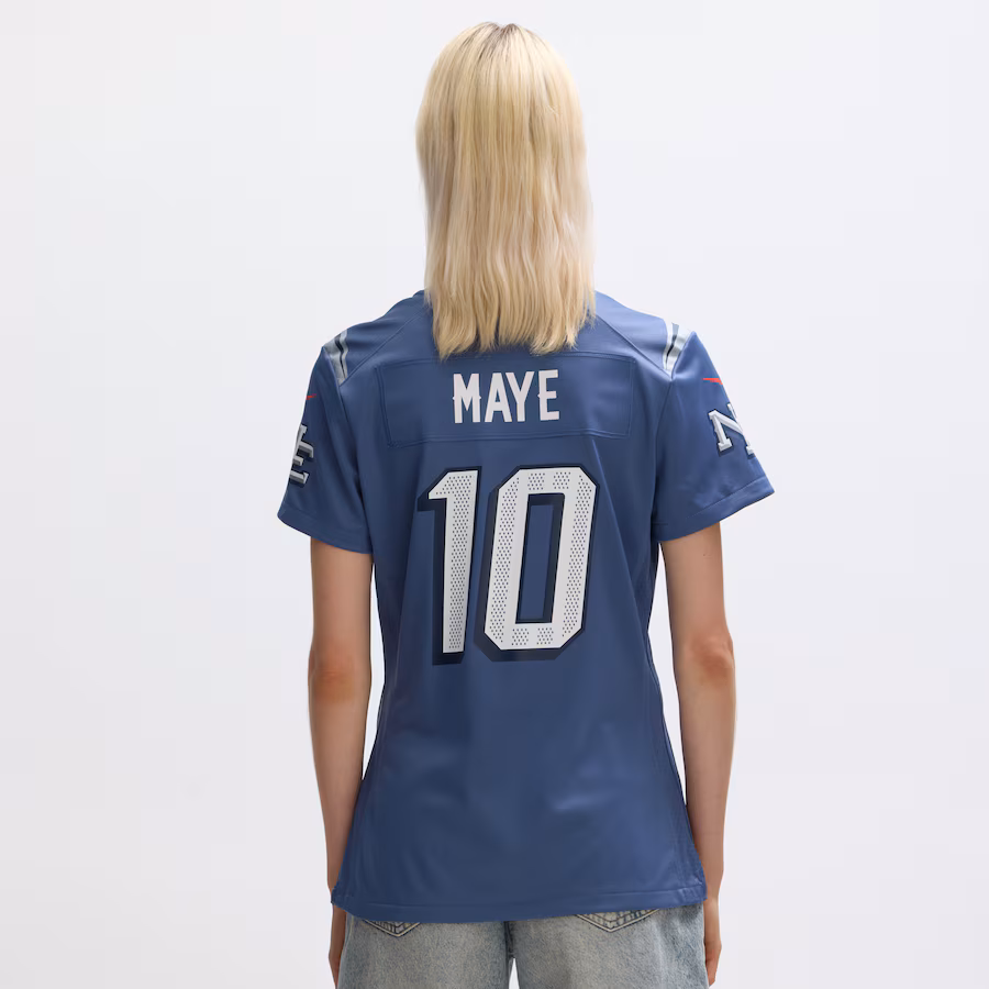 Drake Maye #10 New England Patriots Women's 2025 Rivalries Collection Game Jersey - Storm Blue