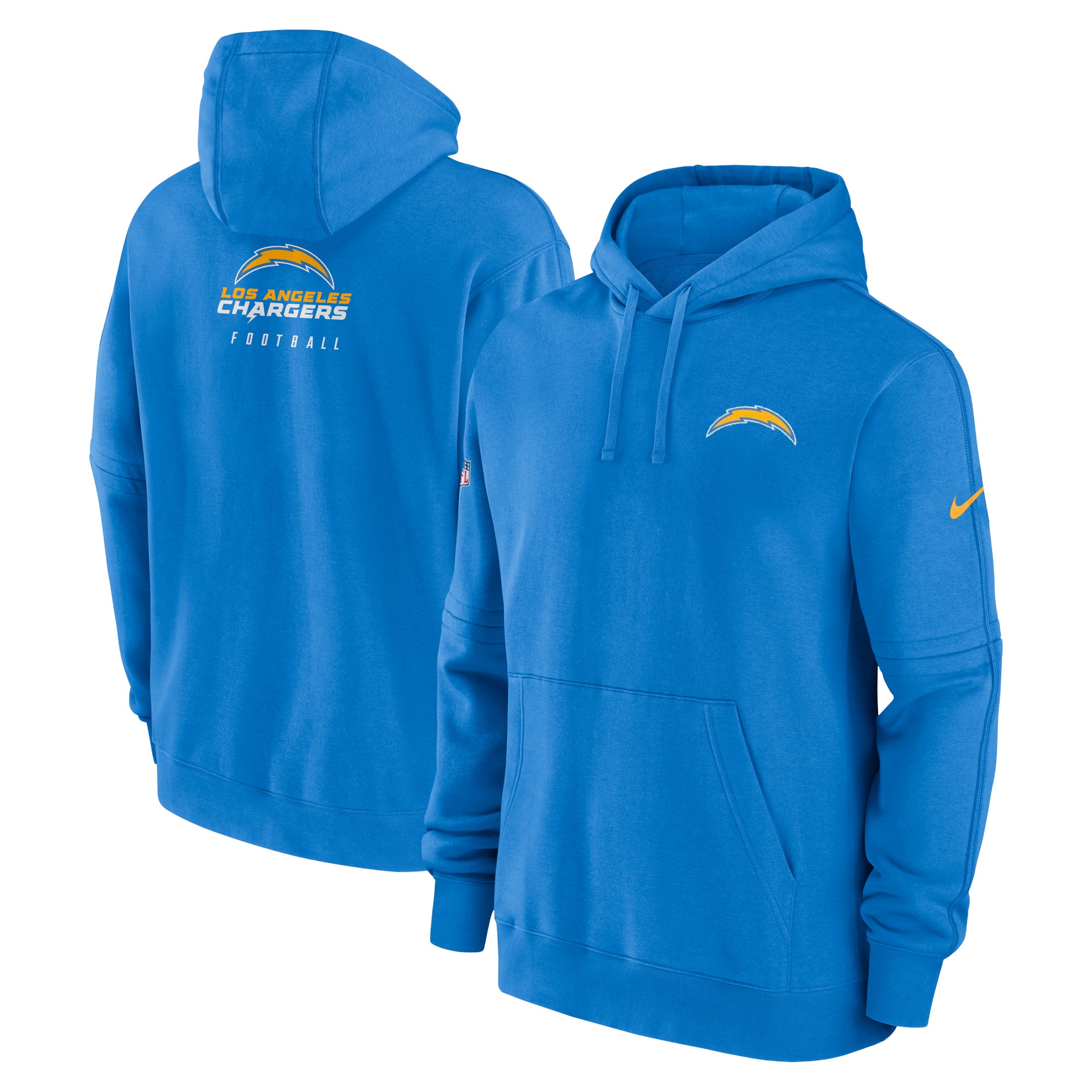 Los Angeles Chargers  Sideline Club Fleece Pullover Hoodie - Powder Blue