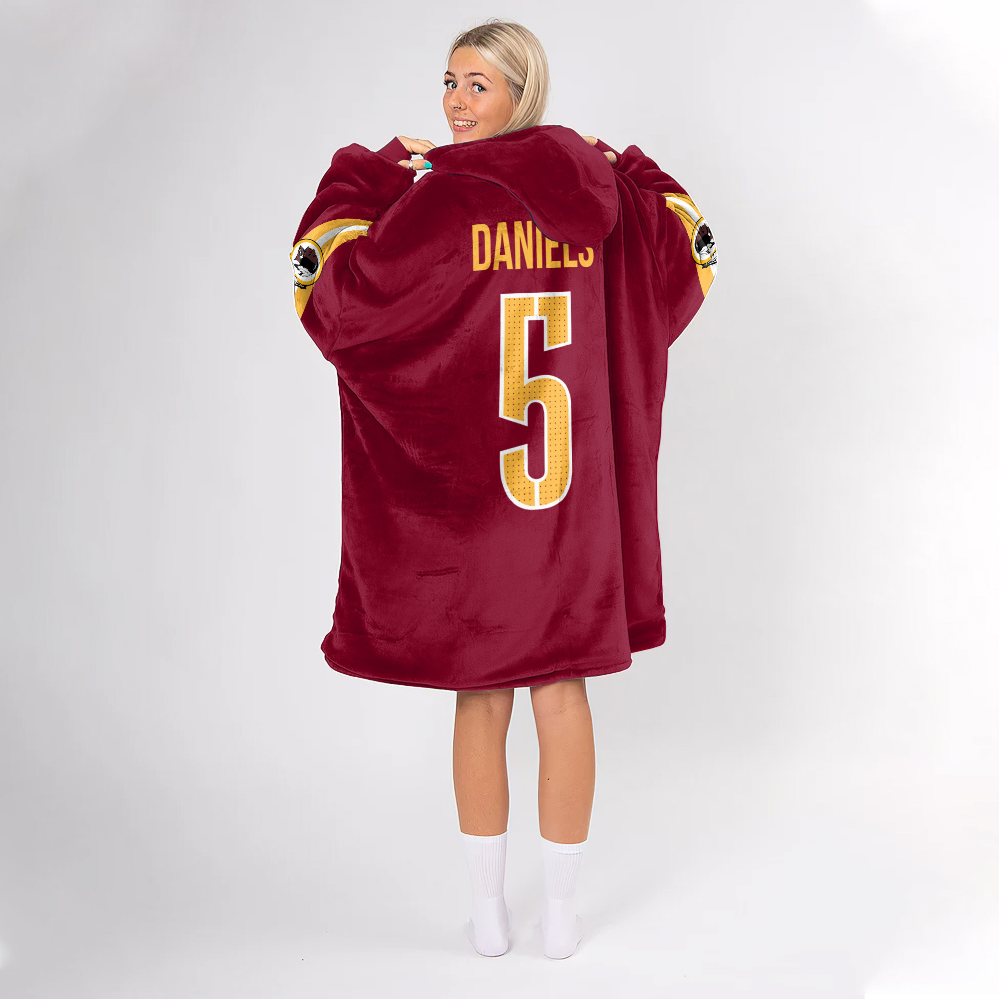Adult 5 Washington Football Unisex Blanket Hoodie