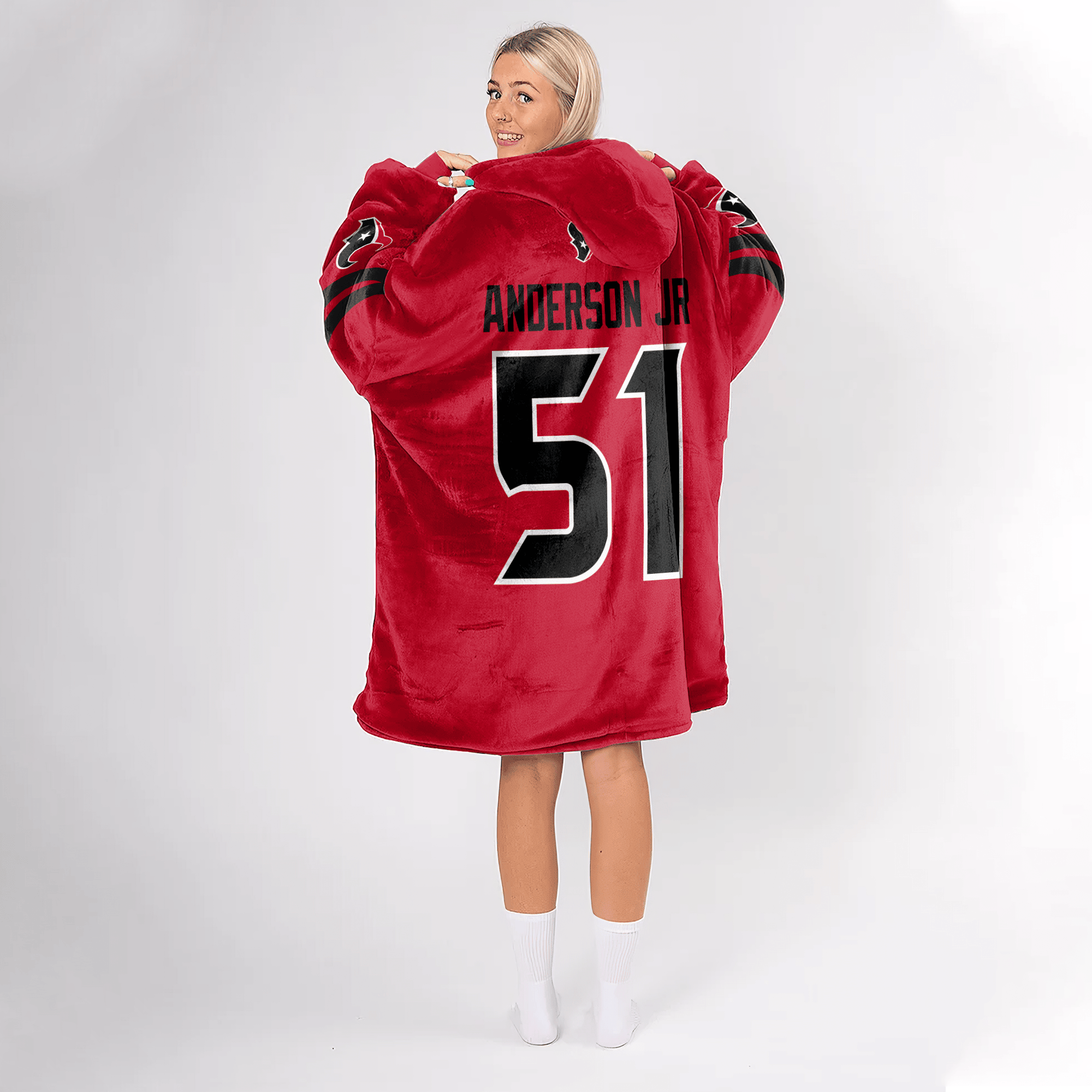 Adult W.A 51 Houston Football Unisex Blanket Hoodie