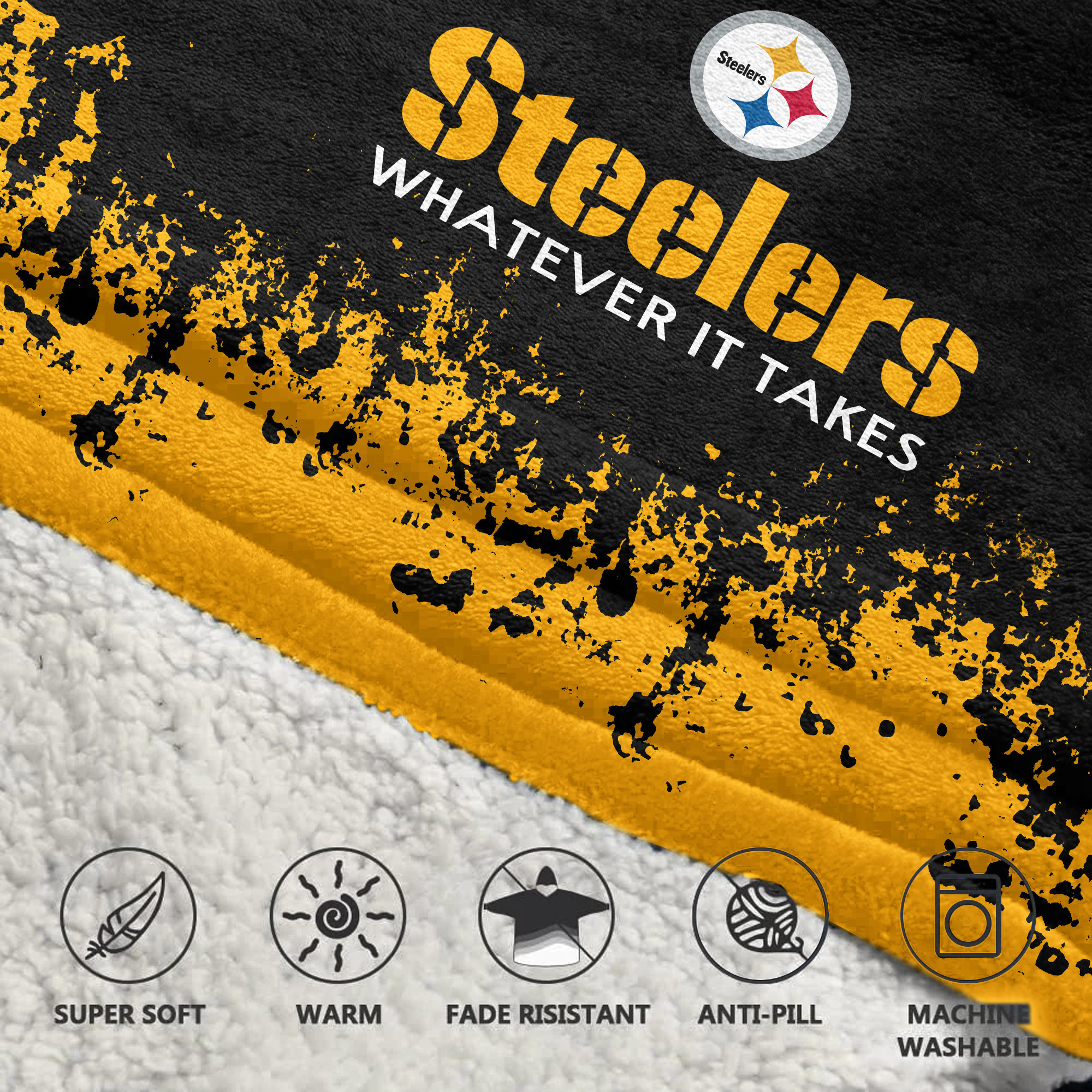 Adult 90 Pittsburgh Football Unisex Blanket Hoodie