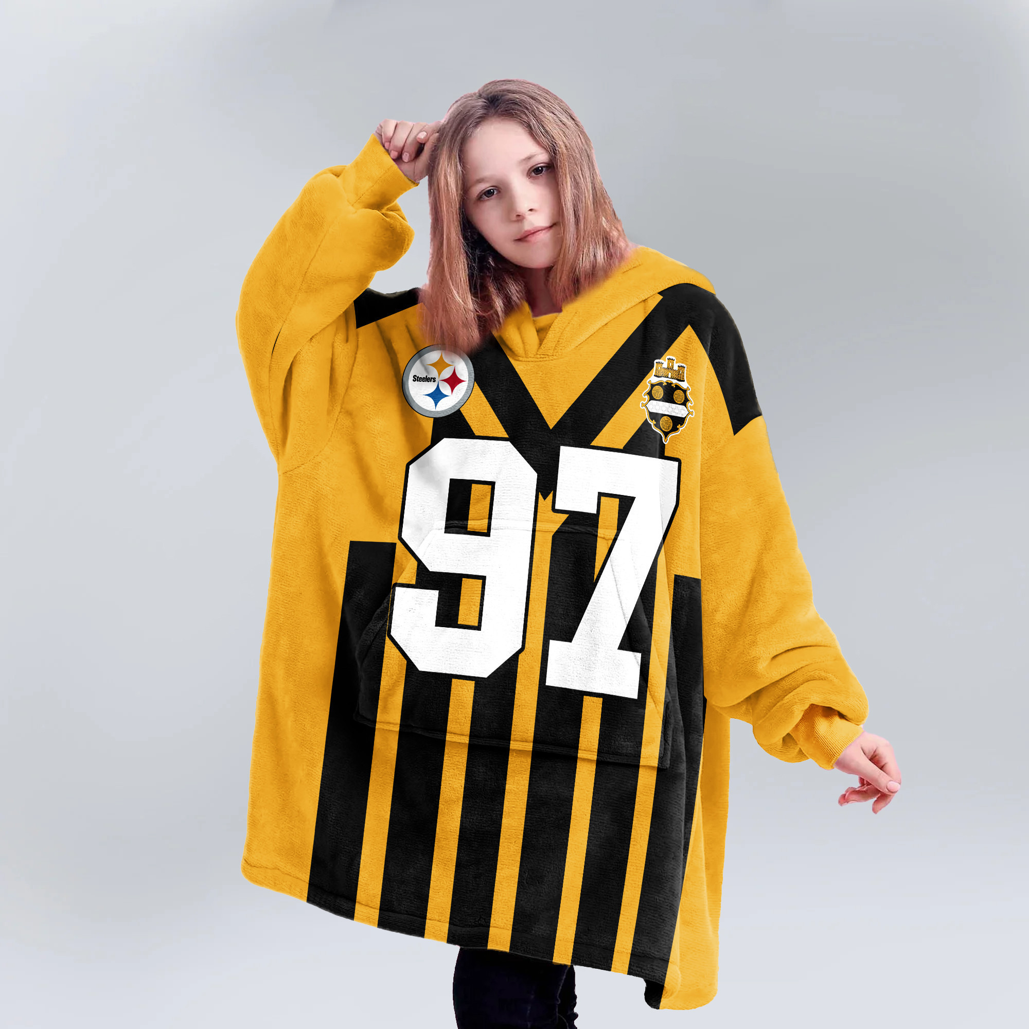 Kid 97 Pittsburgh Football Unisex Blanket Hoodie