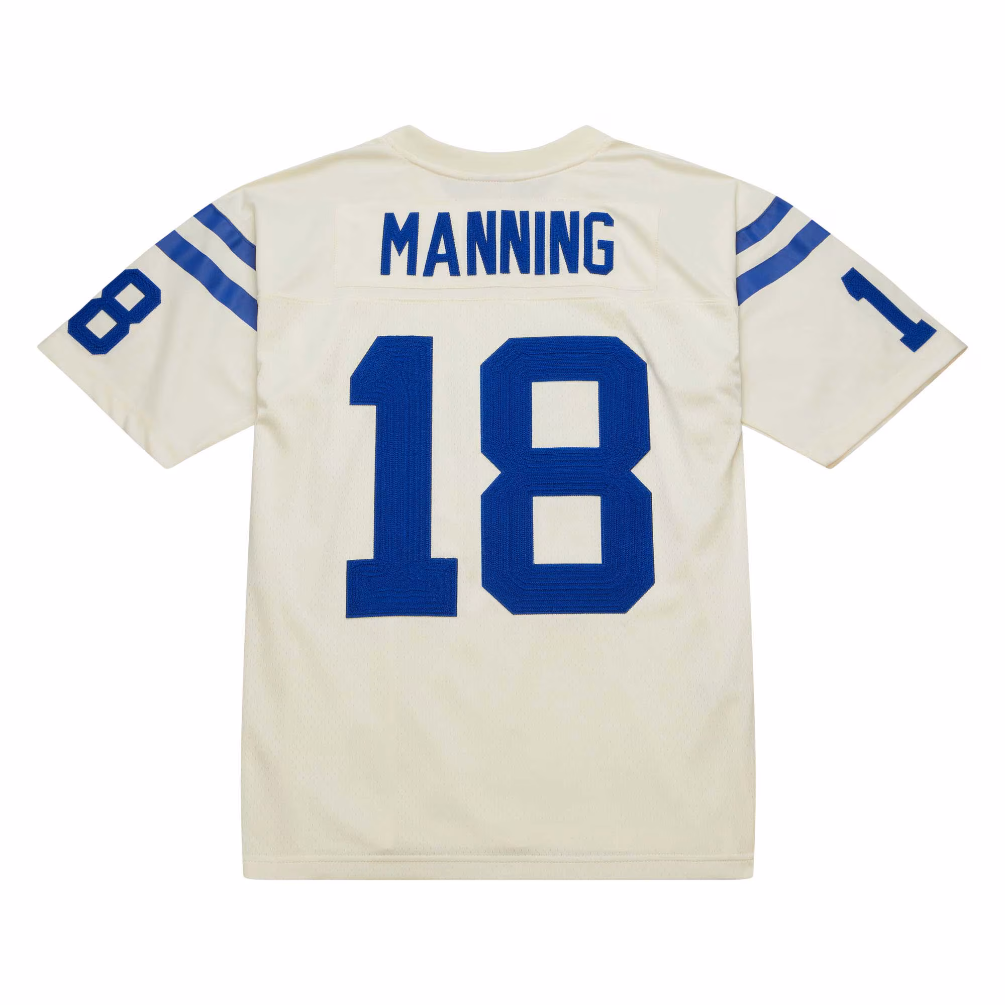 Peyton Manning Indianapolis Colts Chainstitch Legacy Jersey - Cream