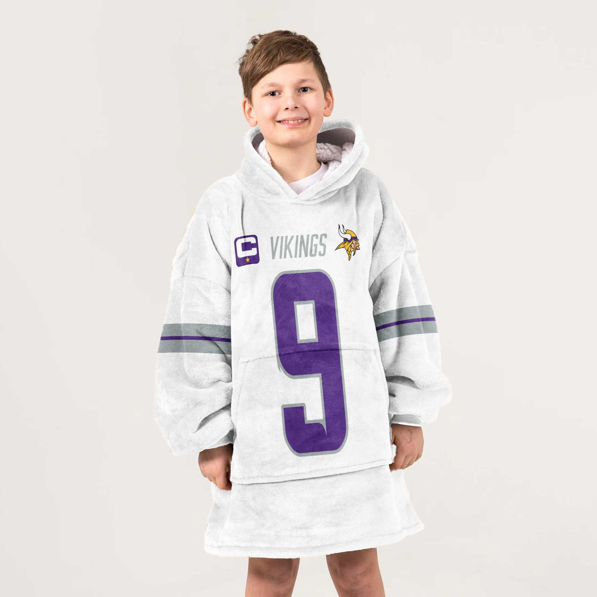 Kid 9 Minnesota Football Unisex Blanket Hoodie