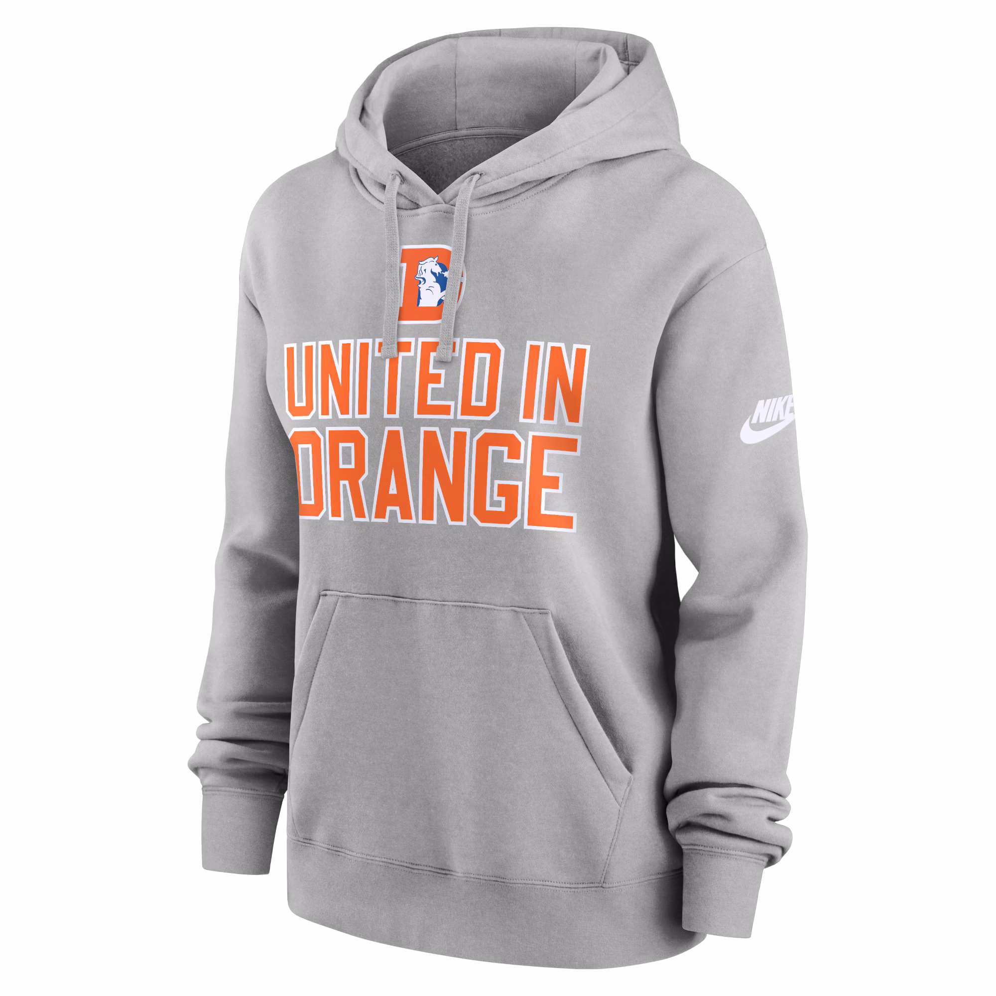 Denver Broncos Women's Club Logo Pullover Hoodie - Heather Gray