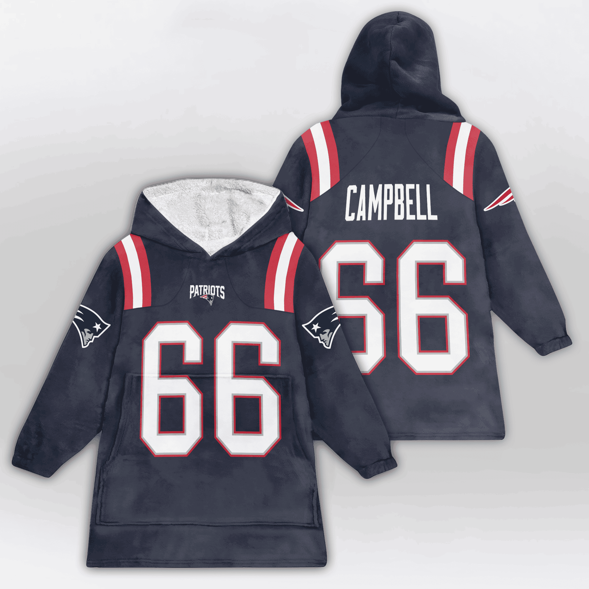Kid 66 New England Football Unisex Blanket Hoodie