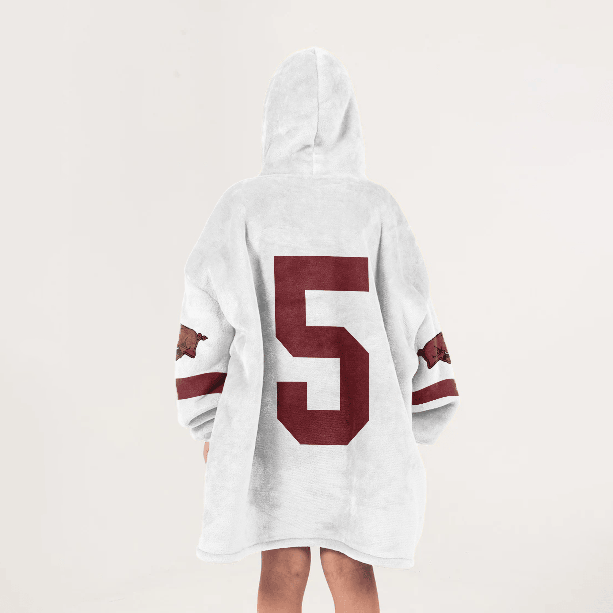 Kid #5 Arkansas Football Unisex Blanket Hoodie