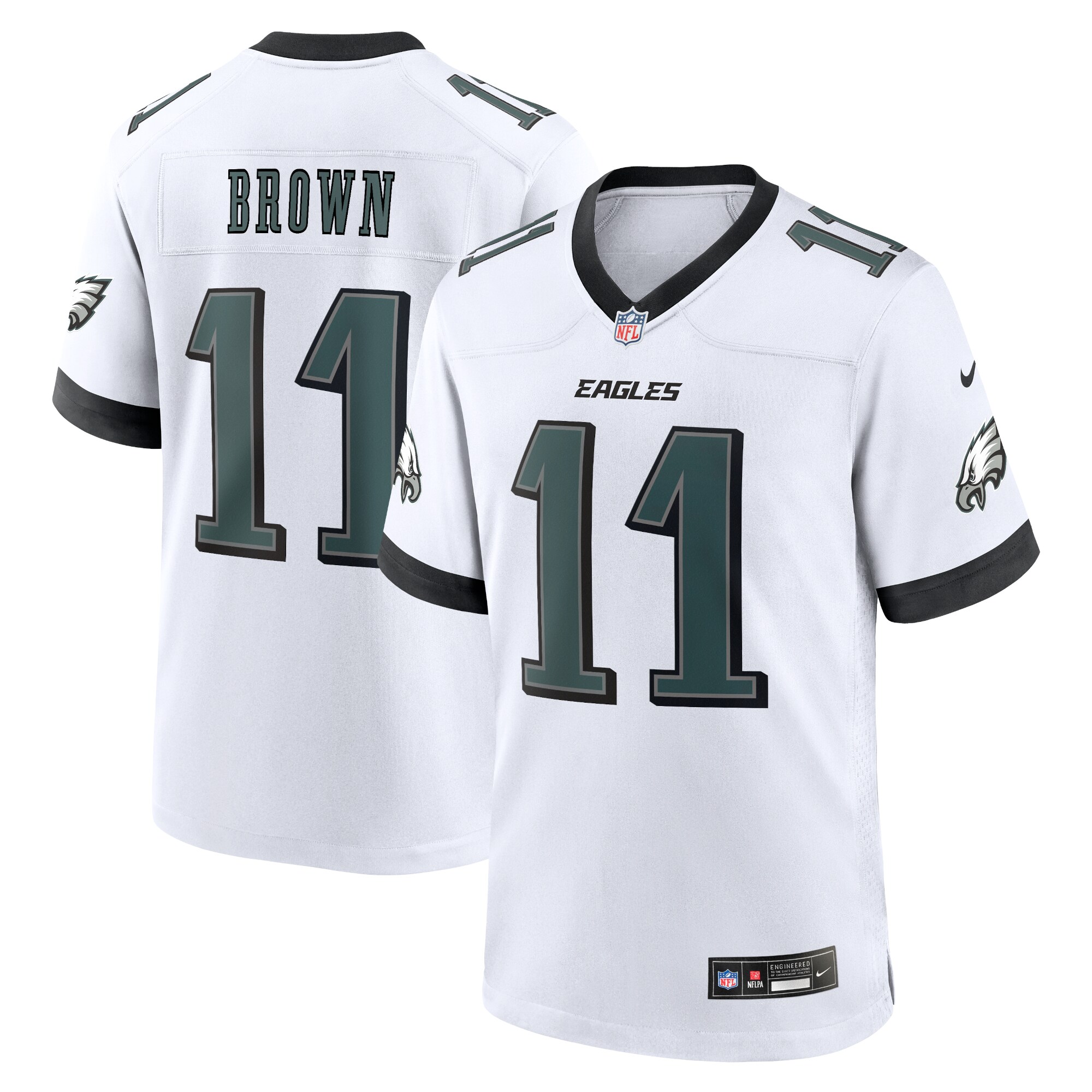 A.J. Brown Philadelphia Eagles #11 White Game Jersey - White 1