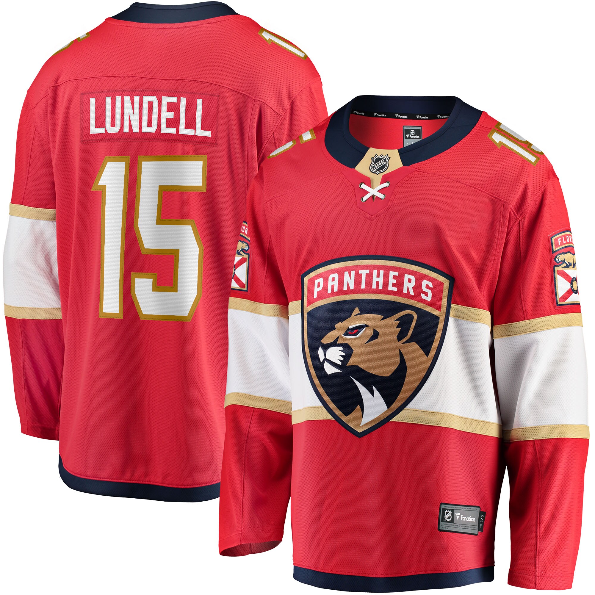 Anton Lundell Florida Panthers Home Breakaway Player Jersey - Red