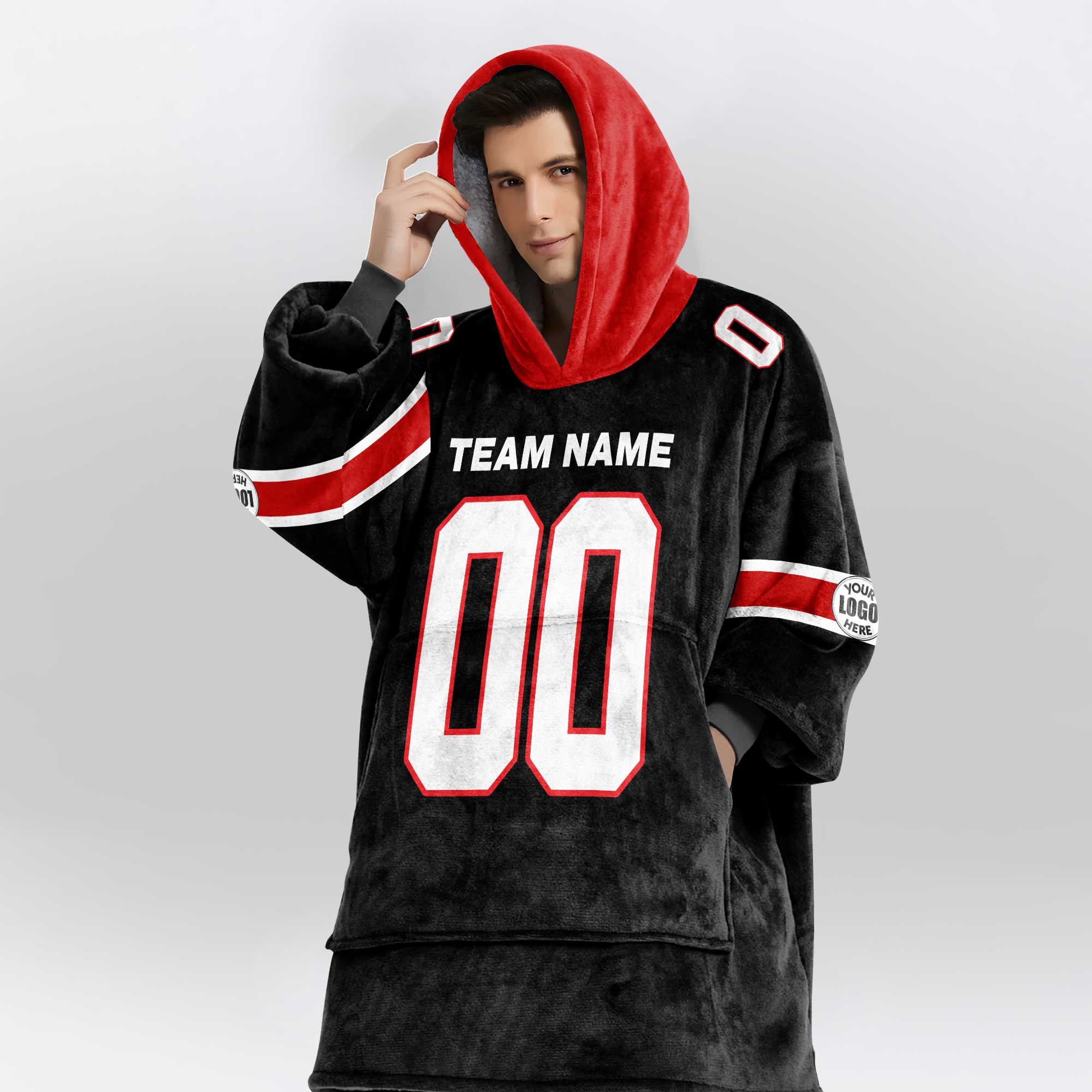 Adult Custom Blanket Hoodie Georgia Inspired Color