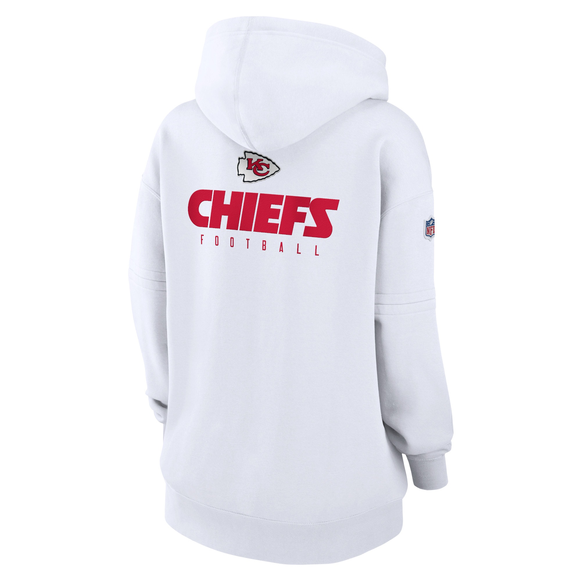 Kansas City Chiefs  Women's 2023 Sideline Club Fleece Pullover Hoodie - White