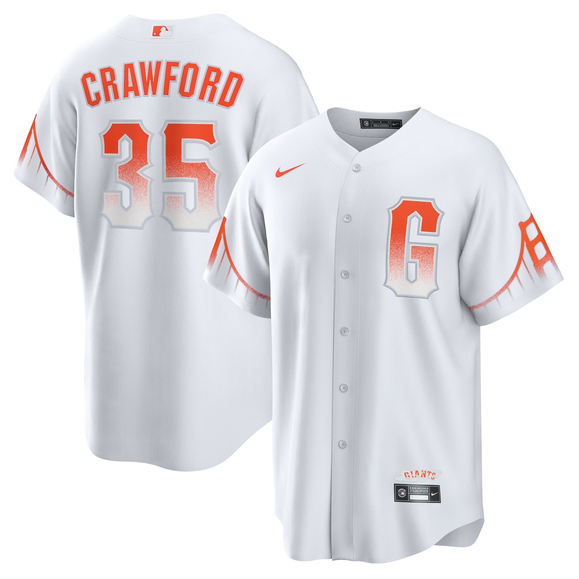 Men's San Francisco Giants Brandon Crawford  White City Connect Replica Player Jersey