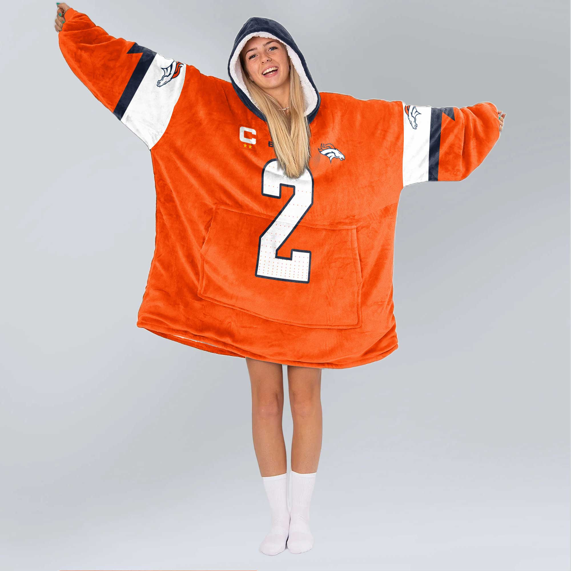 Adult P.S 2 Captain Denver Football Unisex Blanket Hoodie