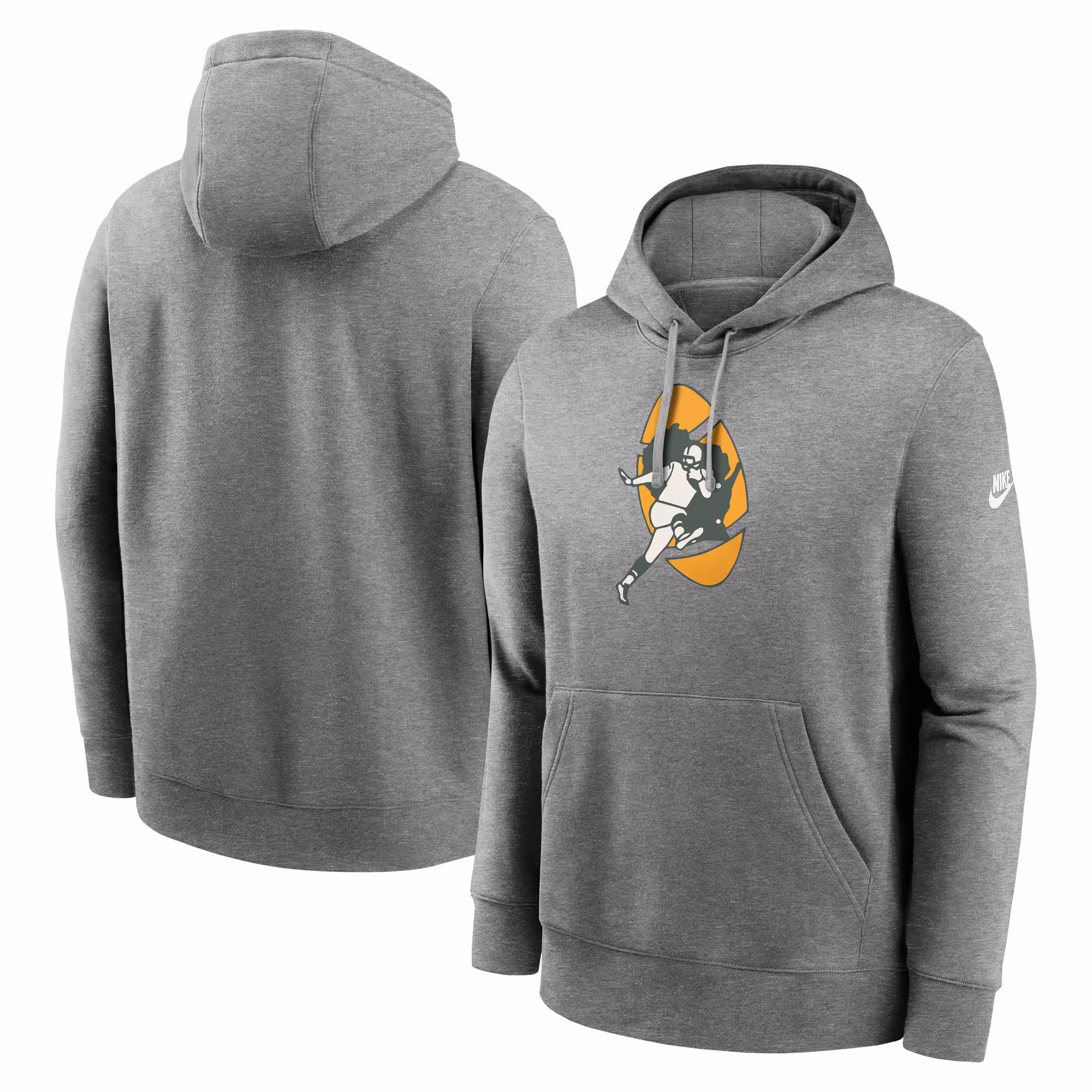 Green Bay Packers Rewind Club Logo Pullover Hoodie - Heather Gray