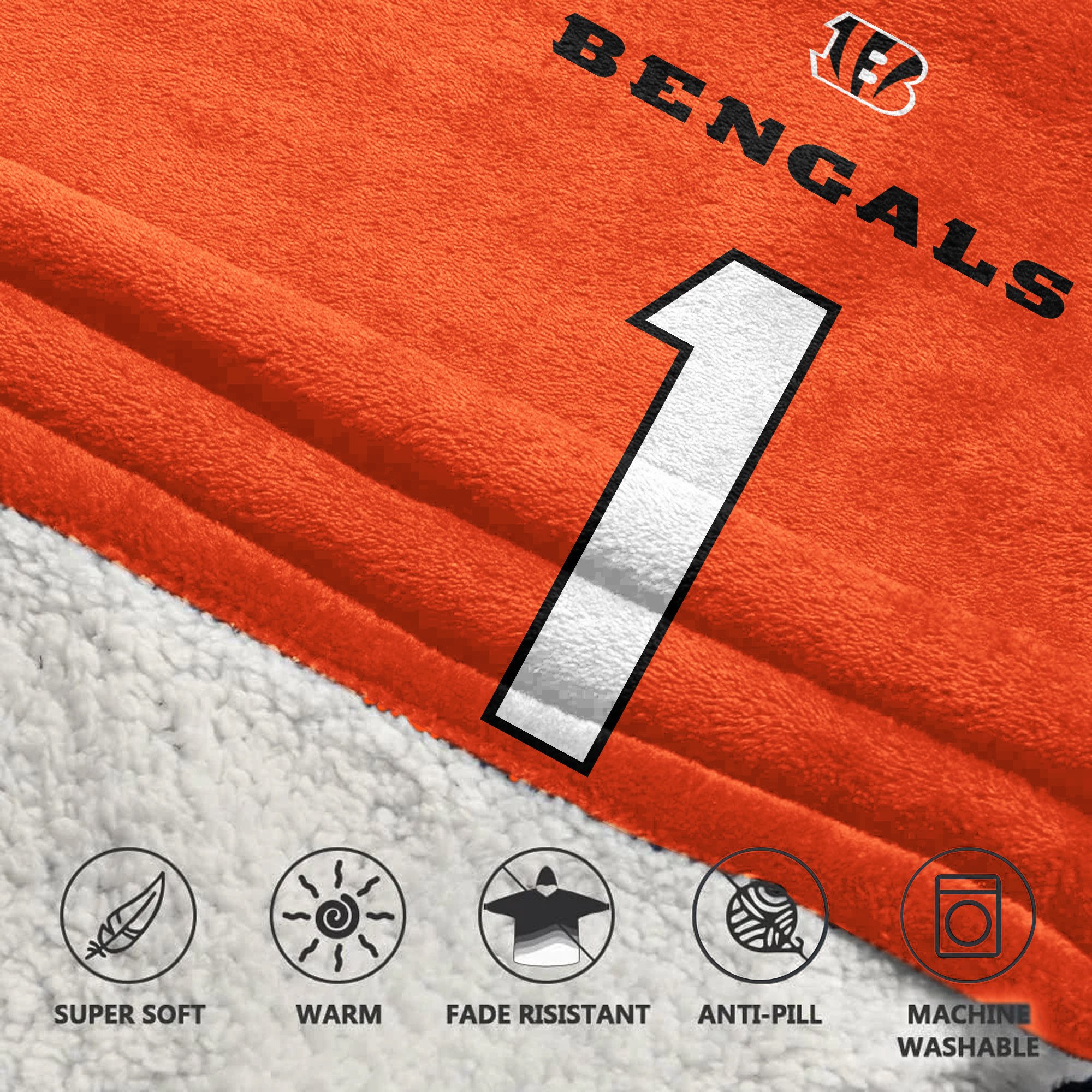Adult J.C 1 Cincinnati Football Unisex Blanket Hoodie