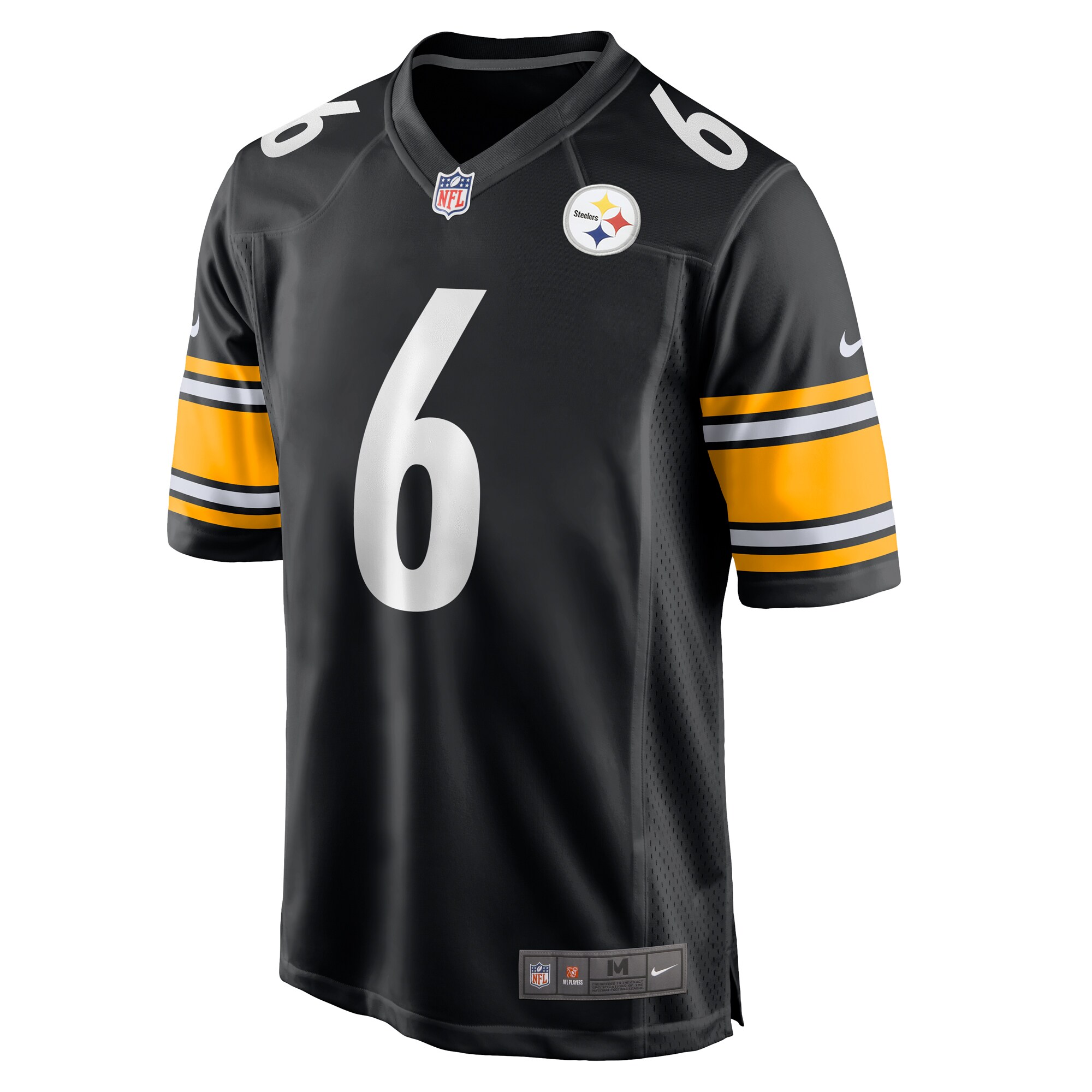 Patrick Queen #6 Pittsburgh Steelers Game Player Jersey - Black