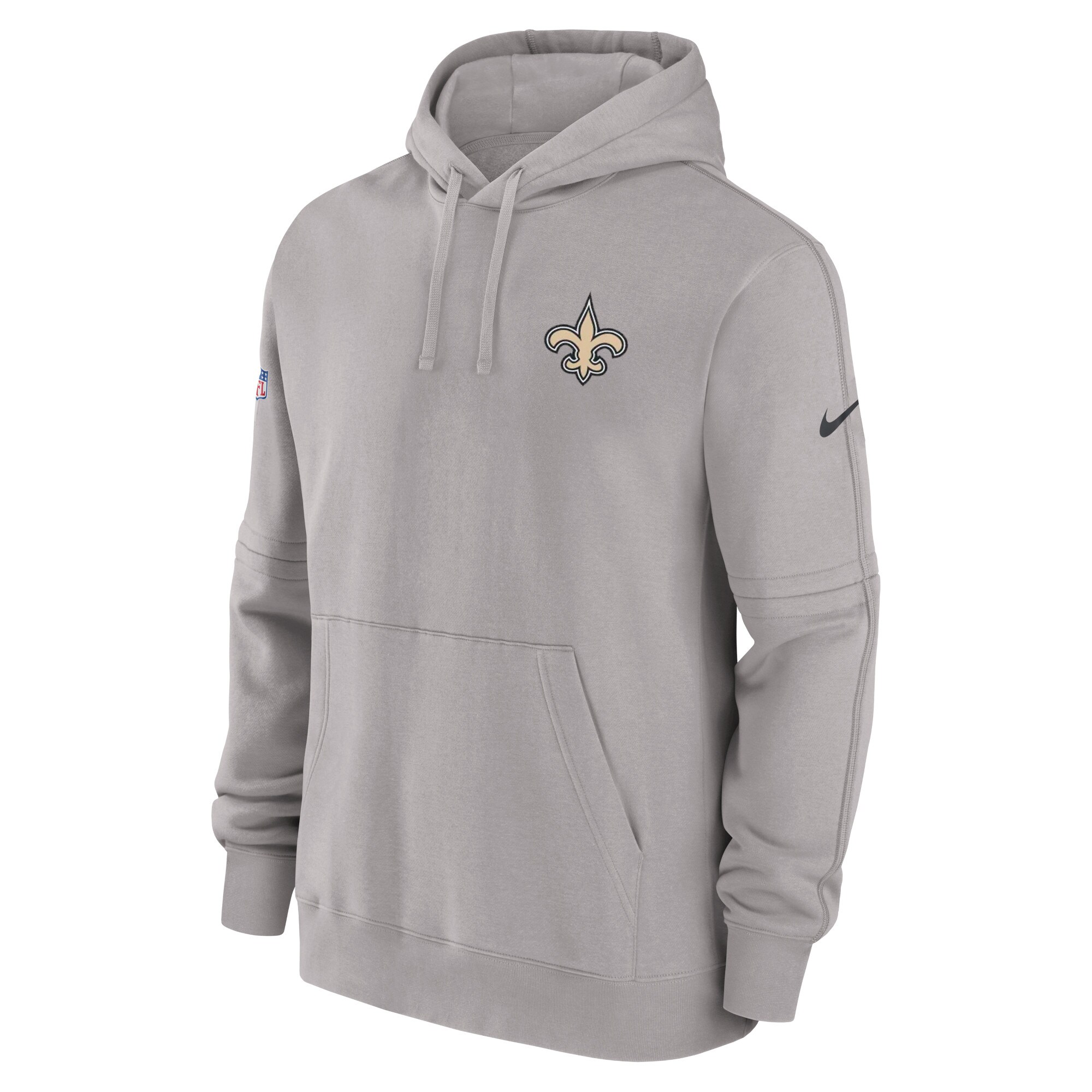 New Orleans Saints Sideline Club Fleece Pullover Hoodie - Gray