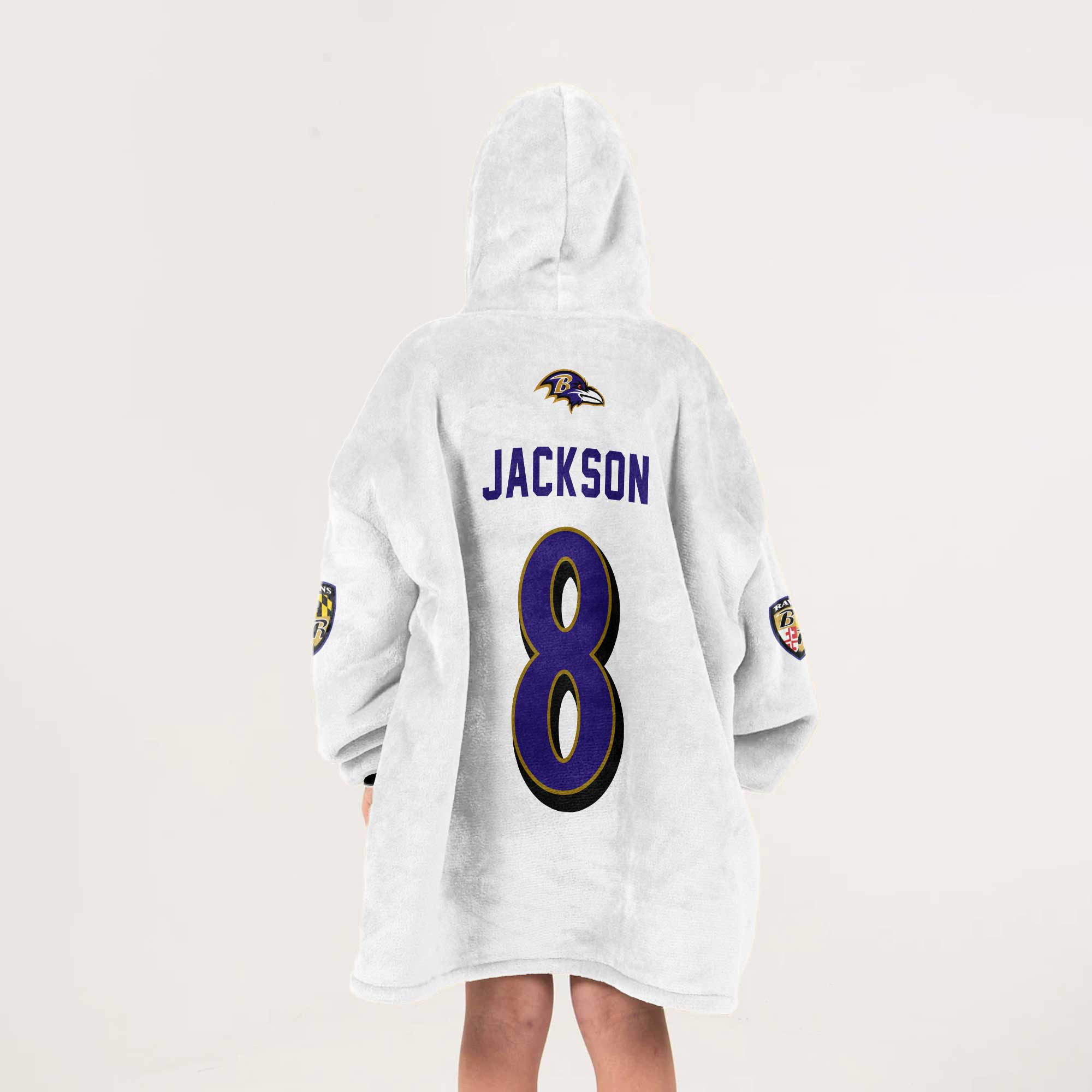 Kid 8 Baltimore Football Unisex Blanket Hoodie