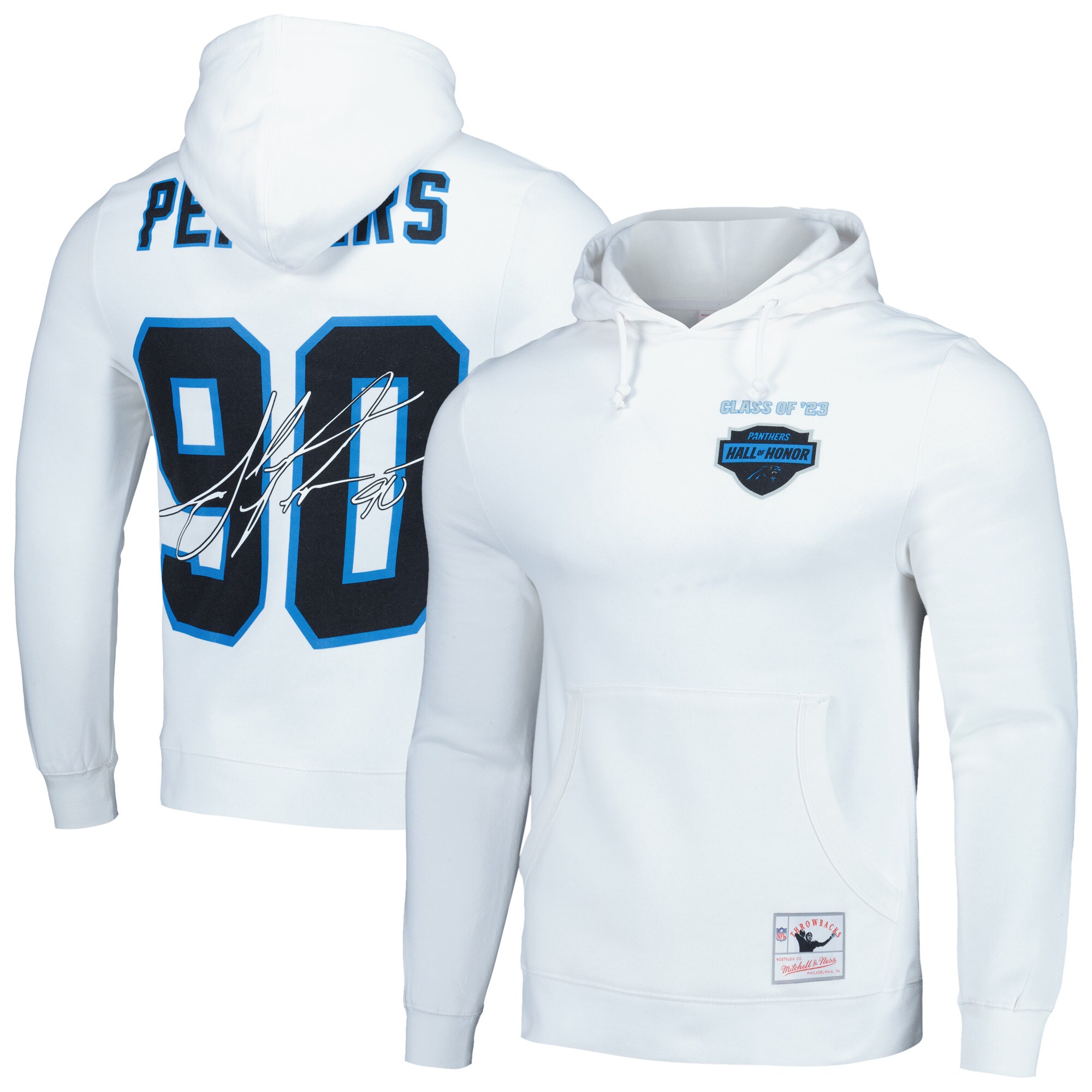Julius Peppers Carolina Panthers  2023 Hall of Honor Pullover Hoodie – White