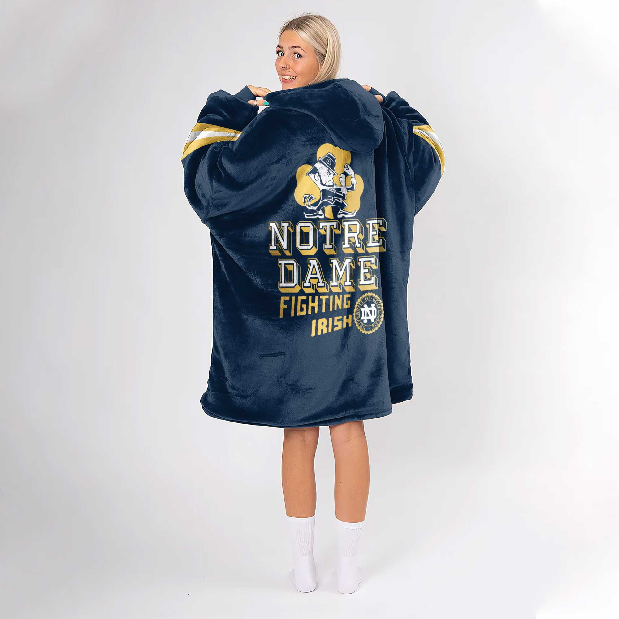 Adult Notre Dame Football Unisex Blanket Hoodie