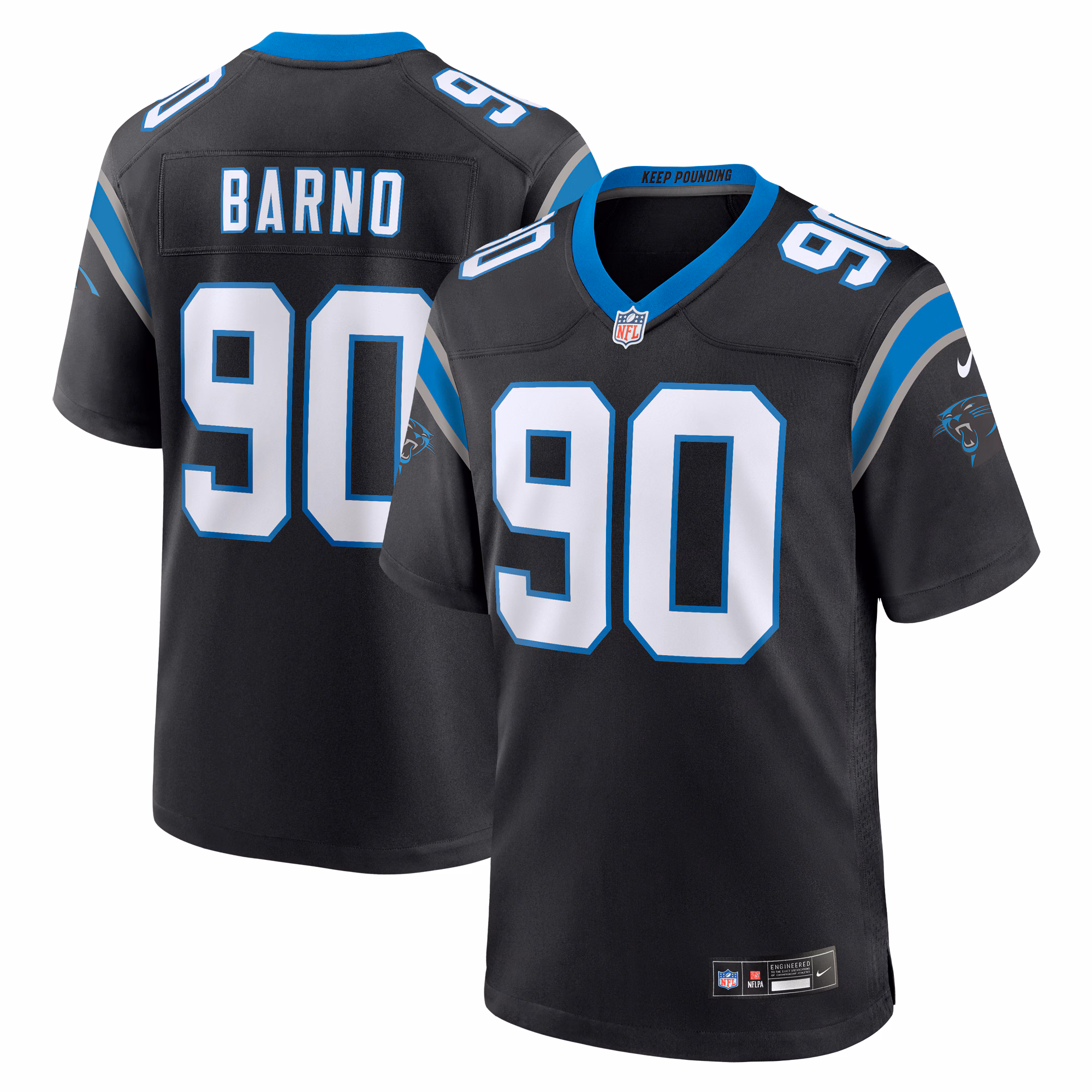 Amare Barno Carolina Panthers Team Game Jersey - Black