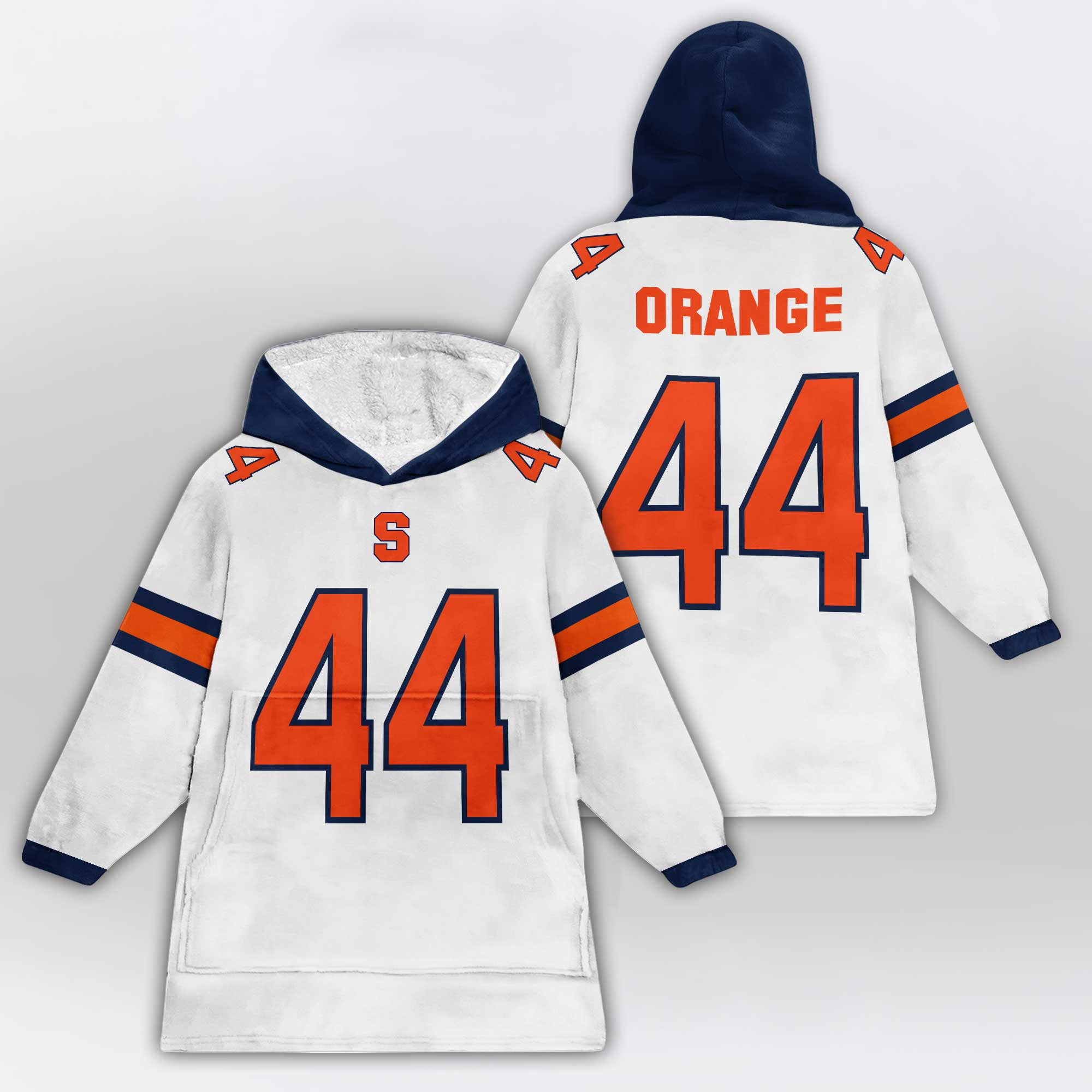 Kid #44 Navy Syracuse Football Unisex Blanket Hoodie