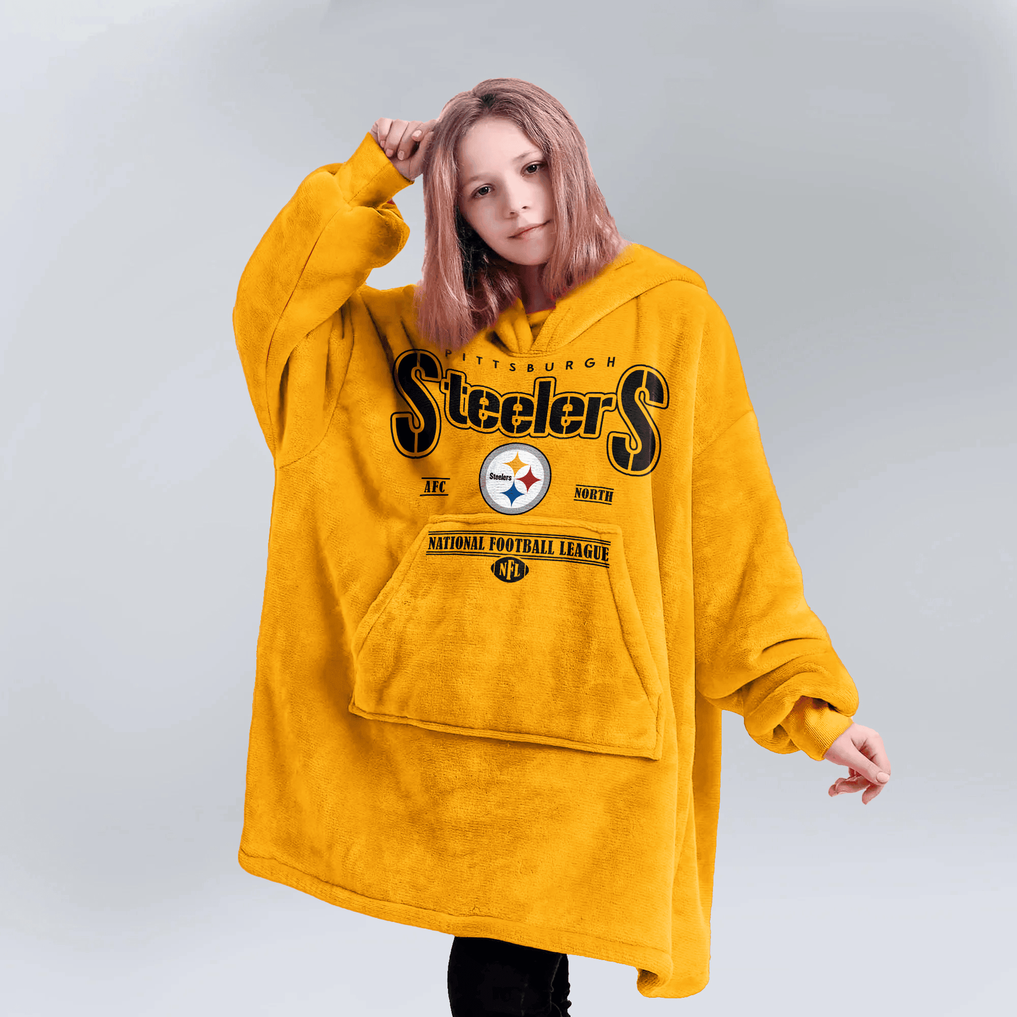 Adult Terrible Towel Pittsburgh Football Unisex Blanket Hoodie