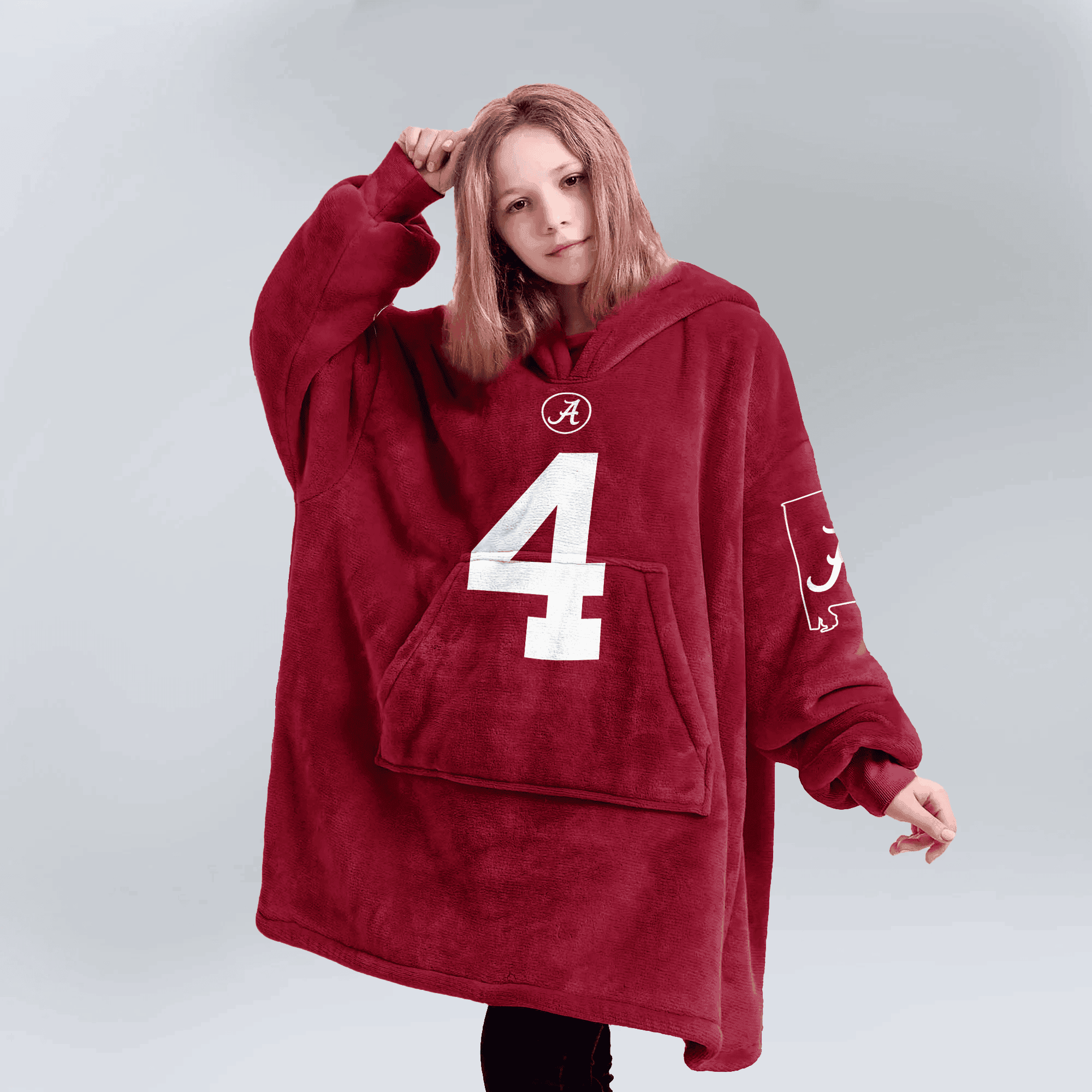 Adult 4 Alabama Football Unisex Blanket Hoodie