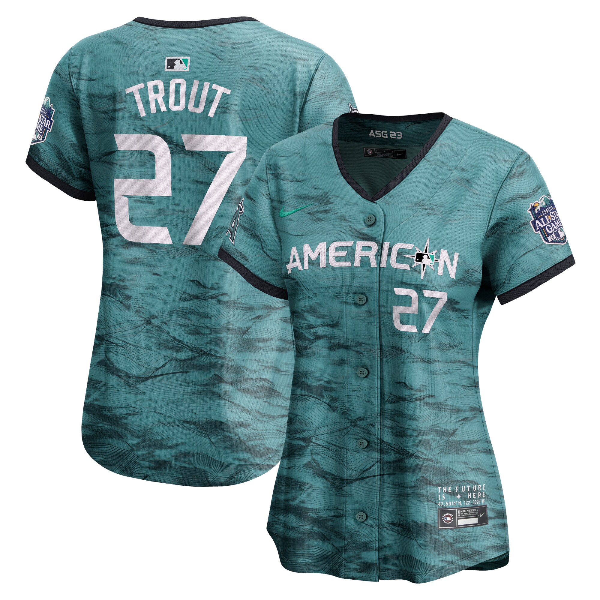 Mike Trout American League  Women's 2023 MLB All-Star Game Limited Player Jersey - Teal
