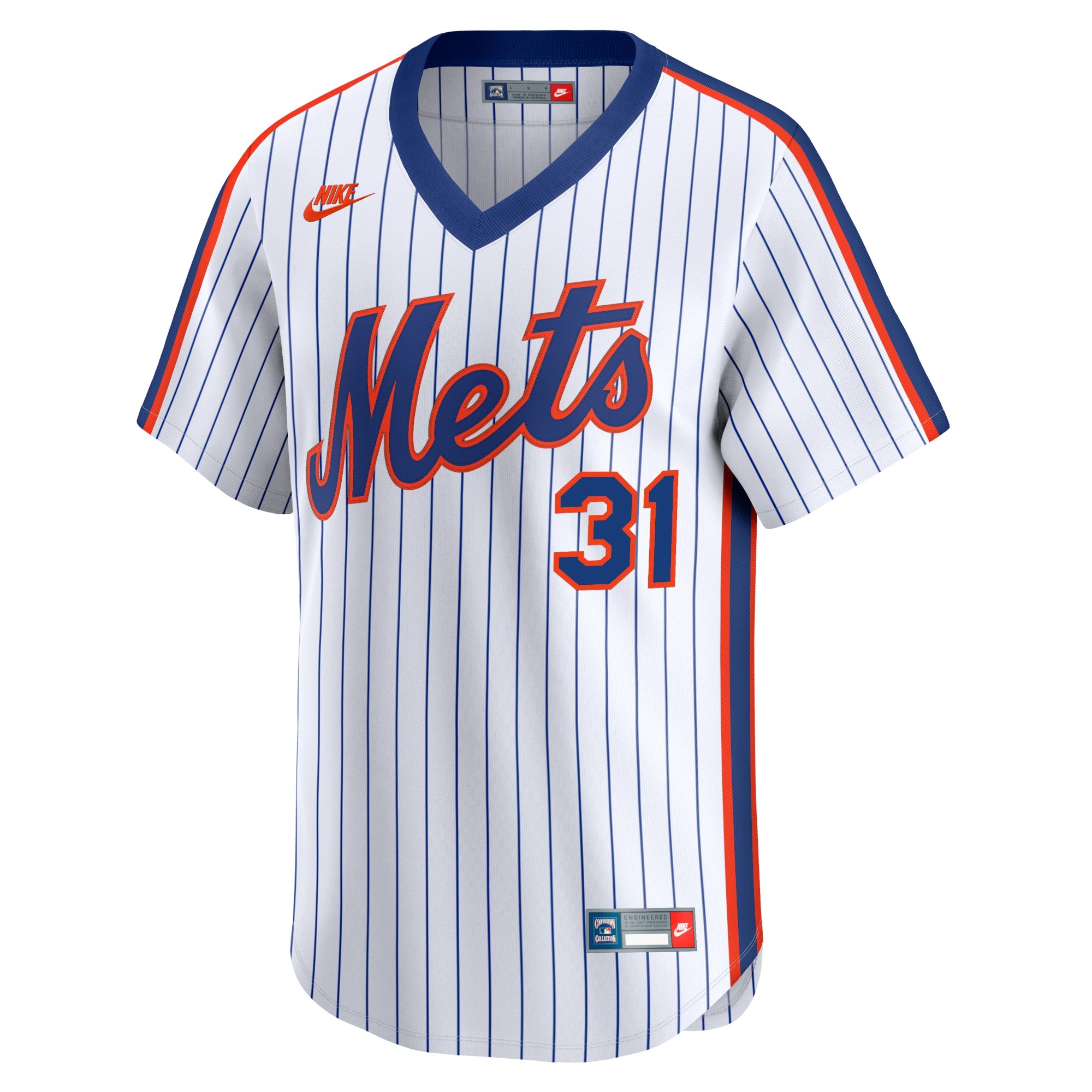 Men's New York Mets Mike Piazza  White Throwback Cooperstown Limited Jersey