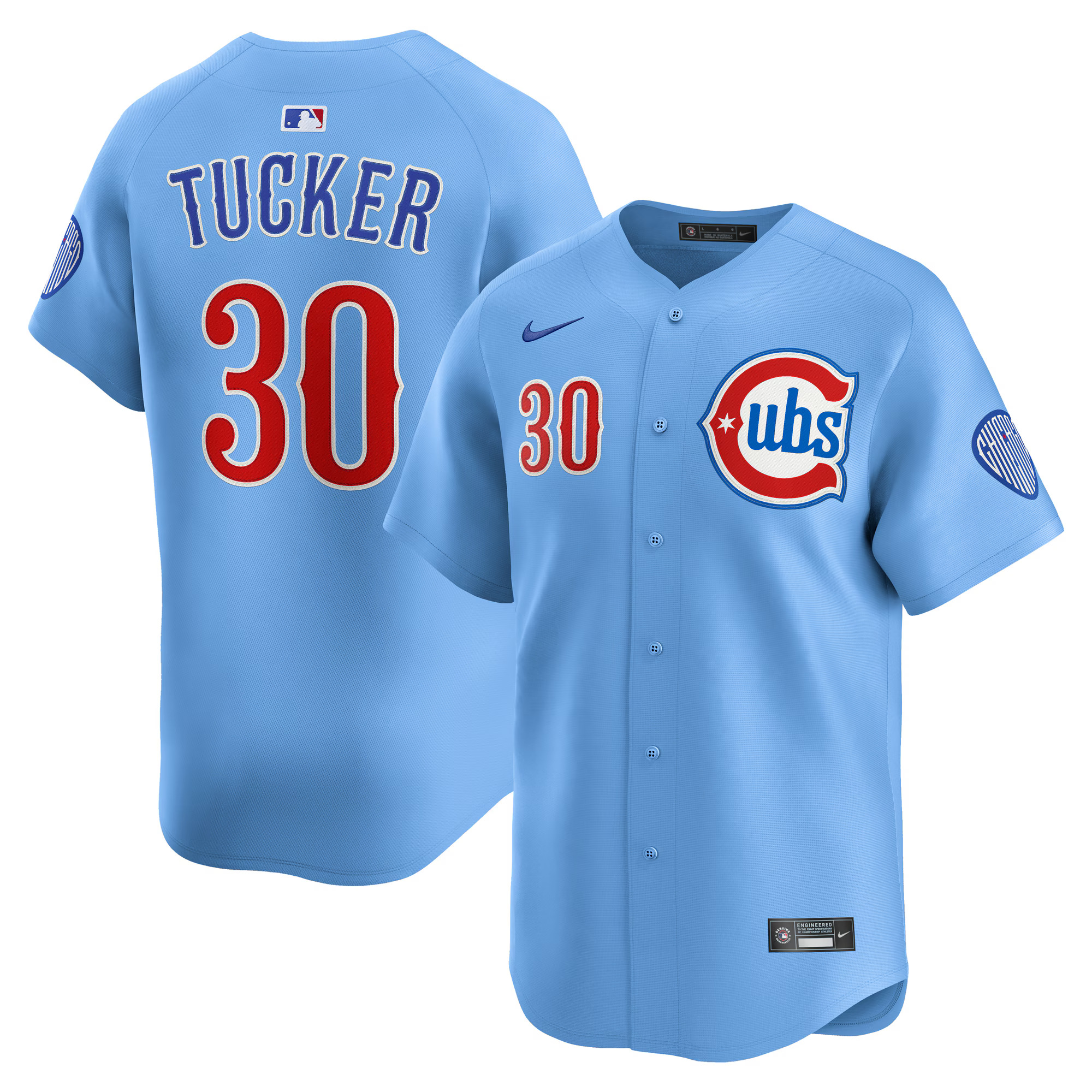 Men's Chicago Cubs Kyle Tucker Baby Blue 2nd Alternate Limited Player Jersey