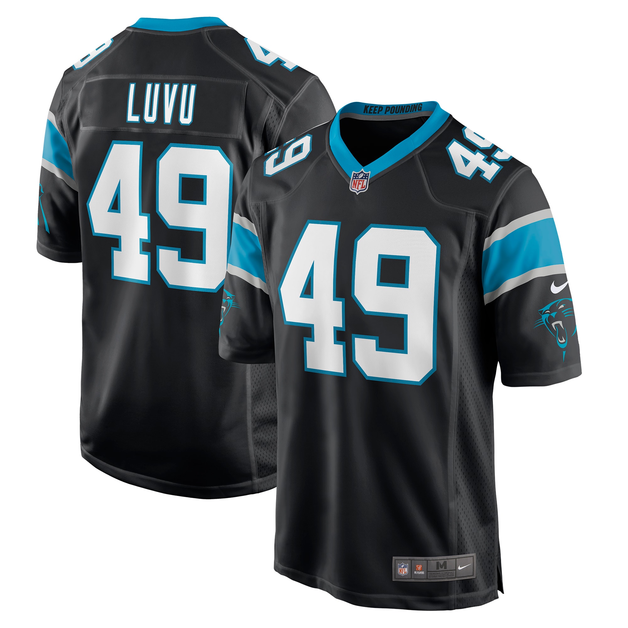 Frankie Luvu Carolina Panthers  Game Jersey - Black