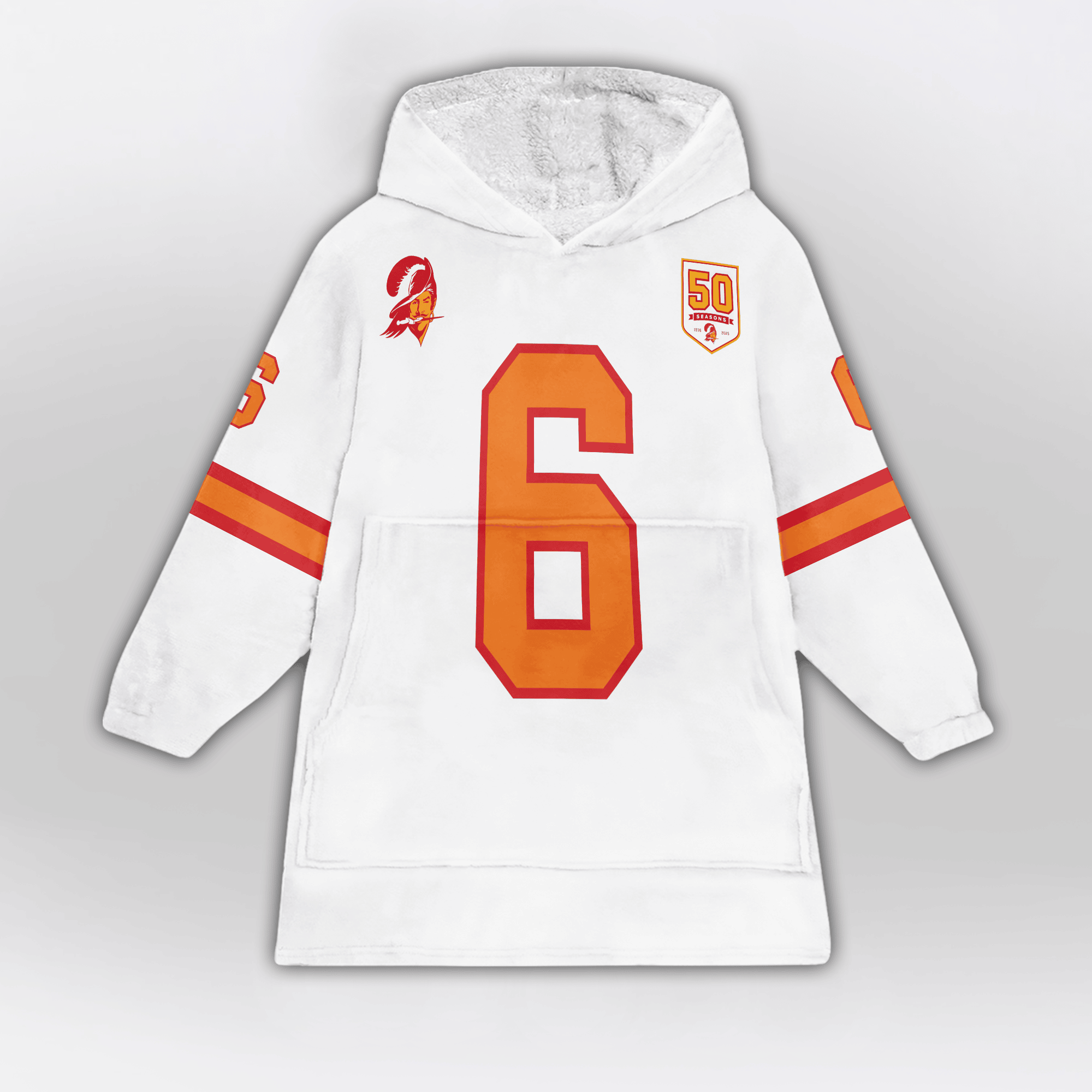 Kid B.M 6 Tampa Bay Football 50th Season Game Unisex Blanket Hoodie