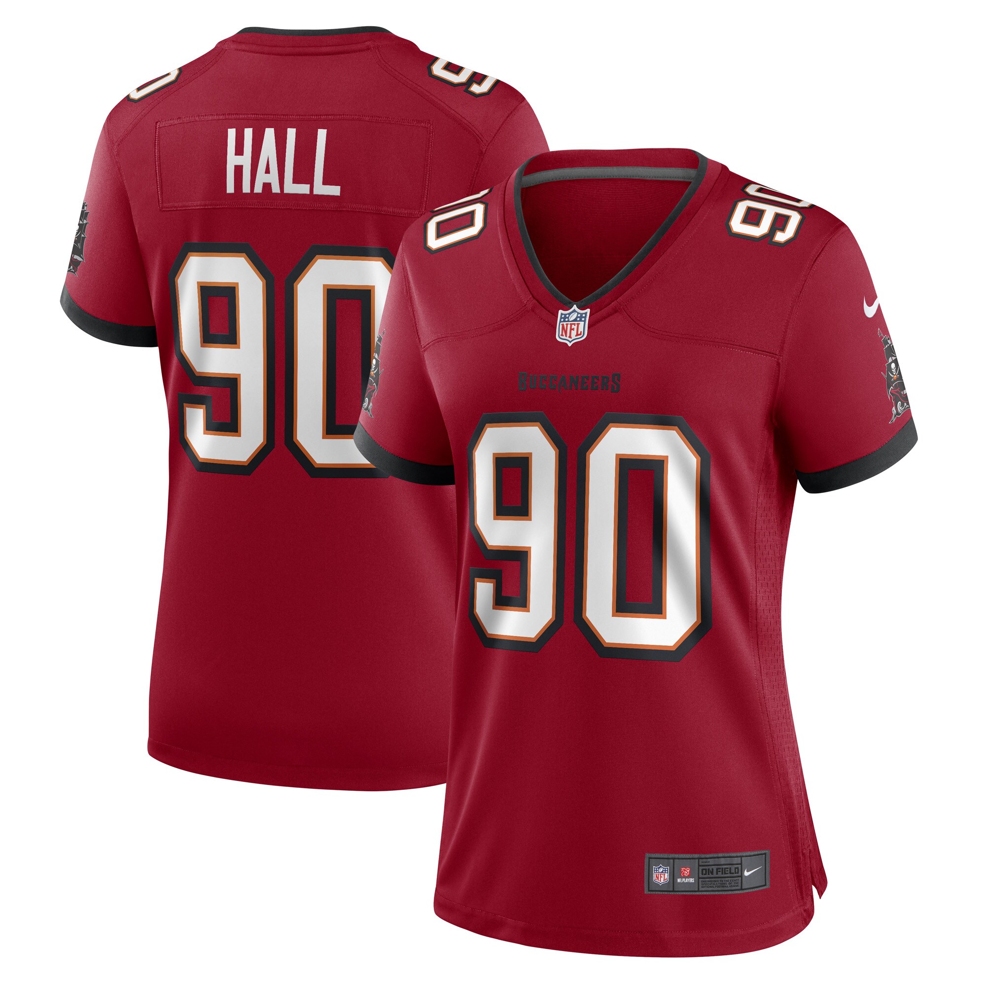 Logan Hall Tampa Bay Buccaneers  Women's Game Player Jersey - Red