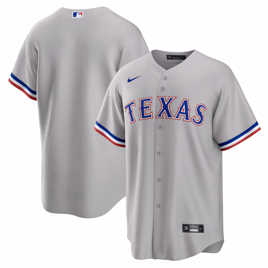 Men's Texas Rangers Gray Road Replica Team Jersey