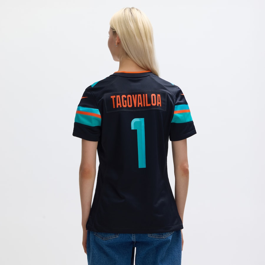 Tua Tagovailoa #1 Miami Dolphins Women's 2025 Rivalries Collection Game Jersey - Pitch Blue