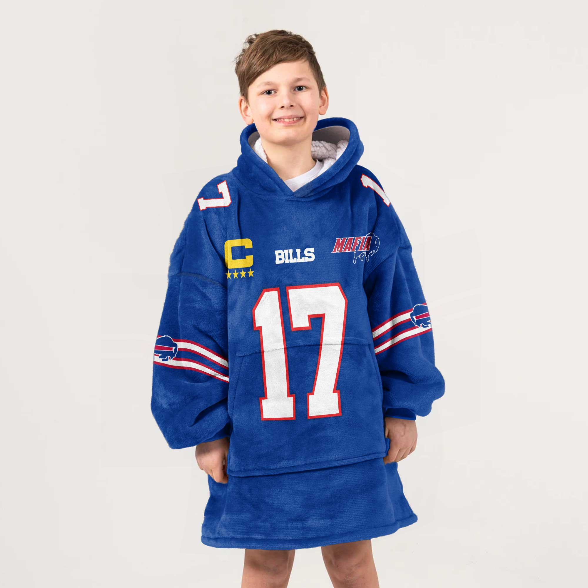 Adult Mafia 17 Buffalo Football Unisex Blanket Hoodie