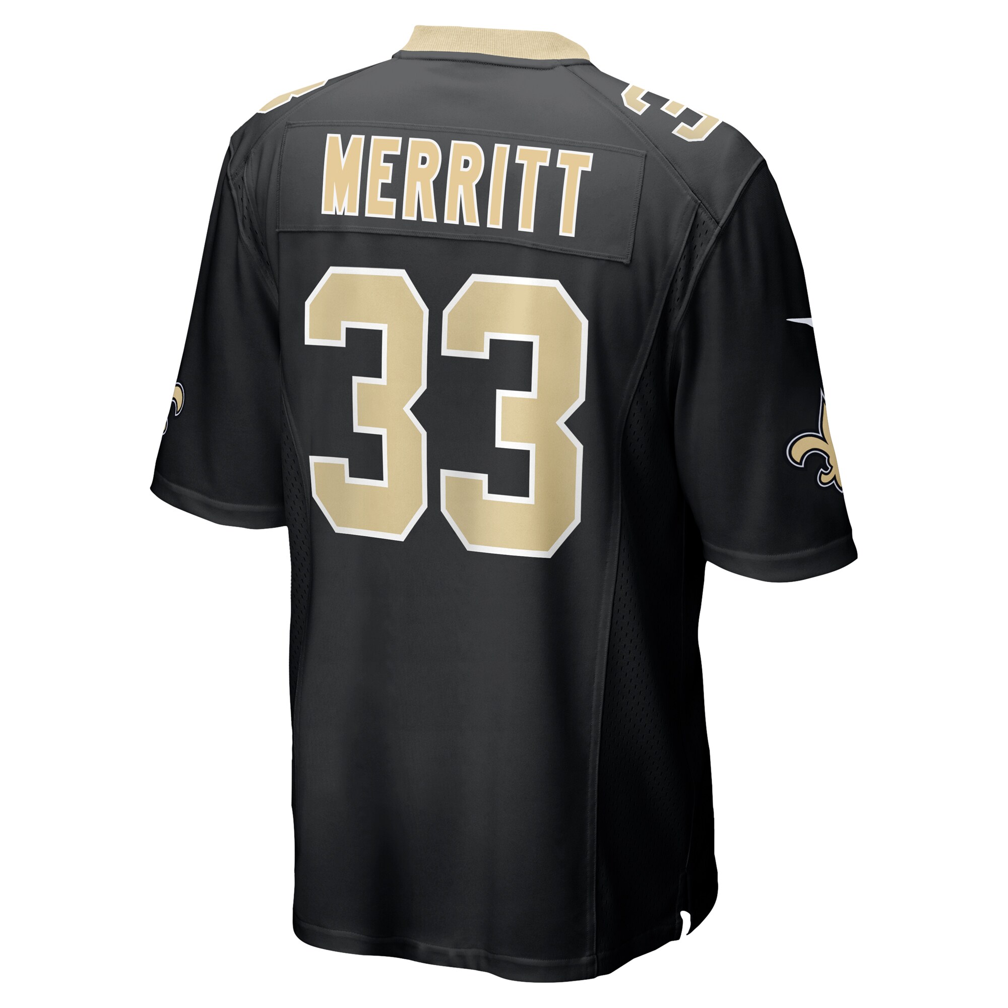 Kirk Merritt New Orleans Saints Team Game Jersey -  Black
