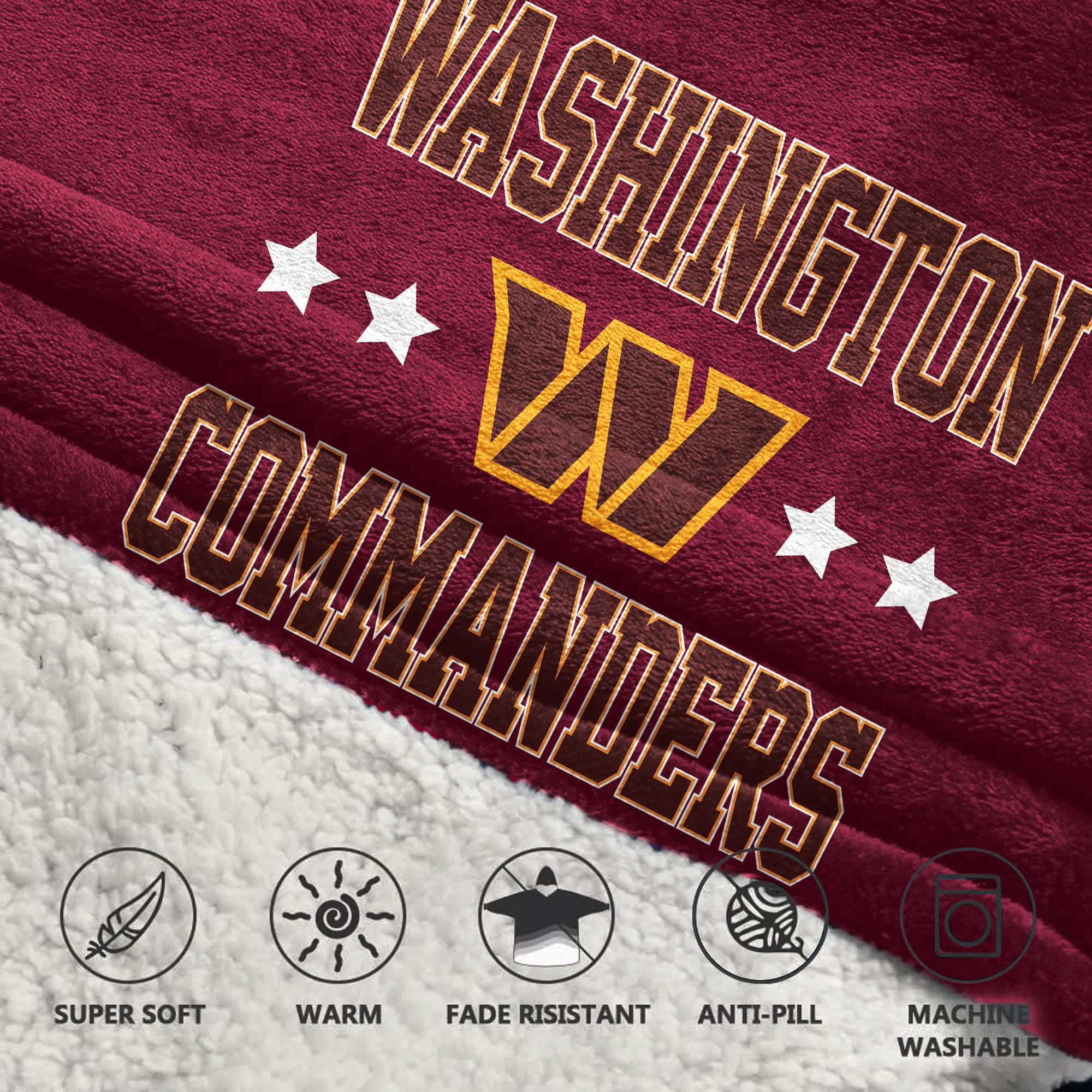 Adult 5 Washington Football Unisex Blanket Hoodie