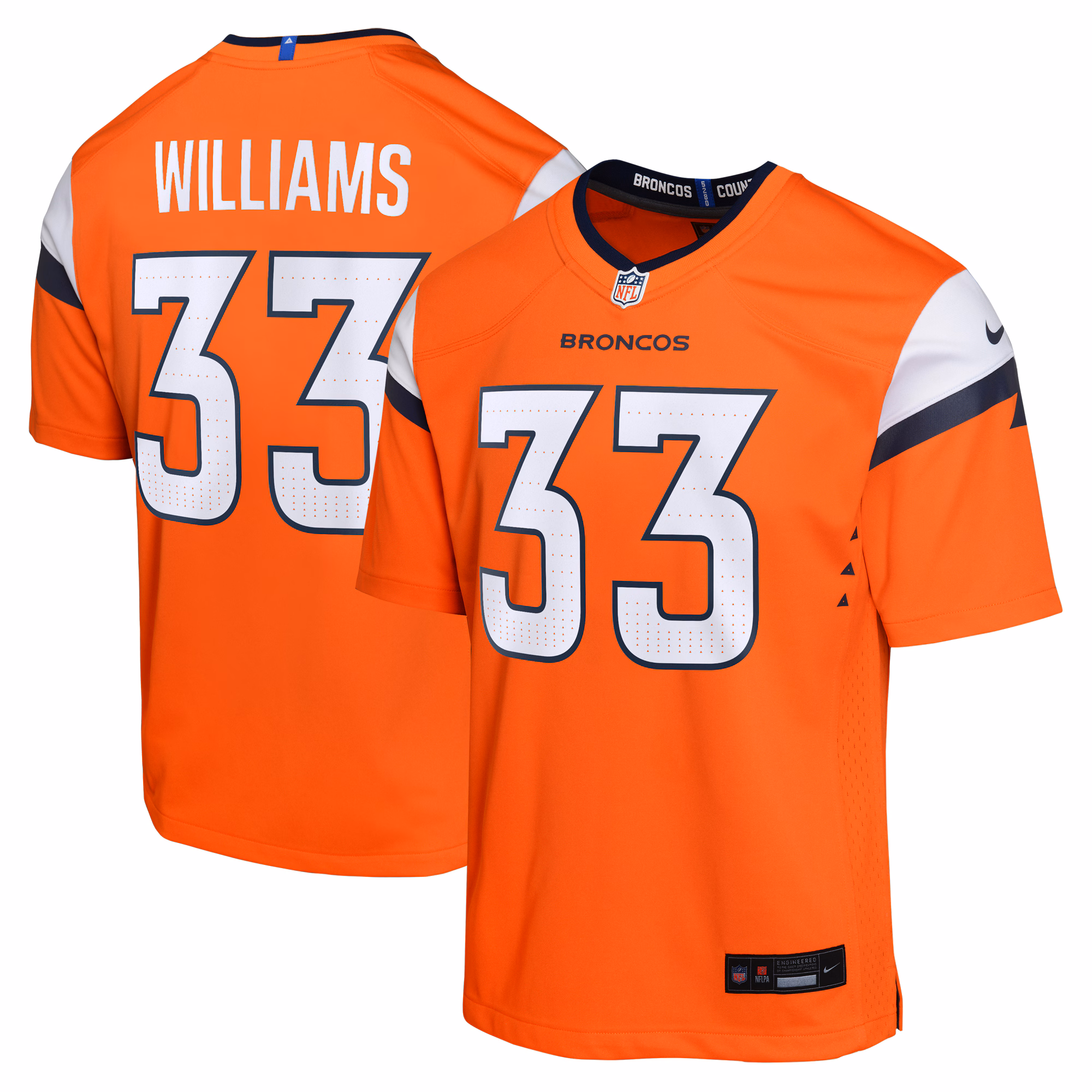 Javonte Williams Denver Broncos Youth Mile High Collection Game Jersey - Navy