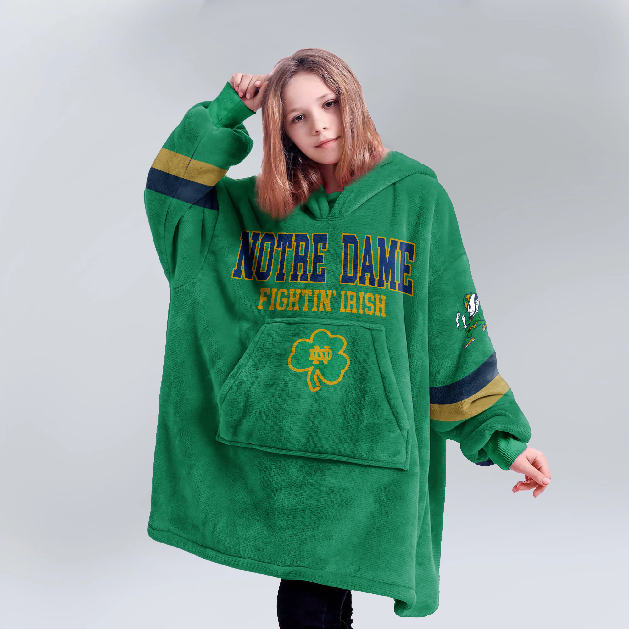 Adult Notre Dame Football Unisex Blanket Hoodie