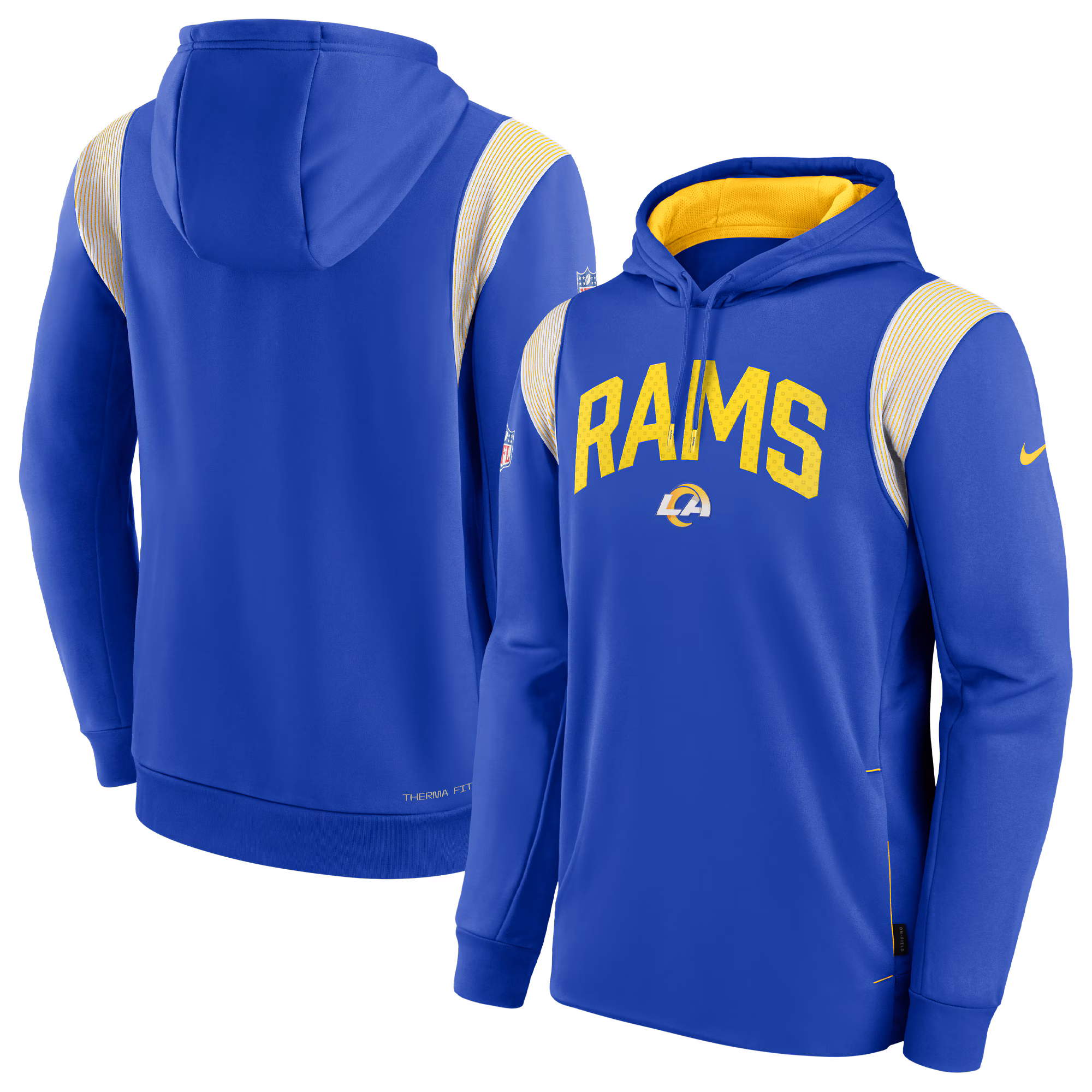 Los Angeles Rams Sideline Athletic Stack Performance Pullover Hoodie - Royal
