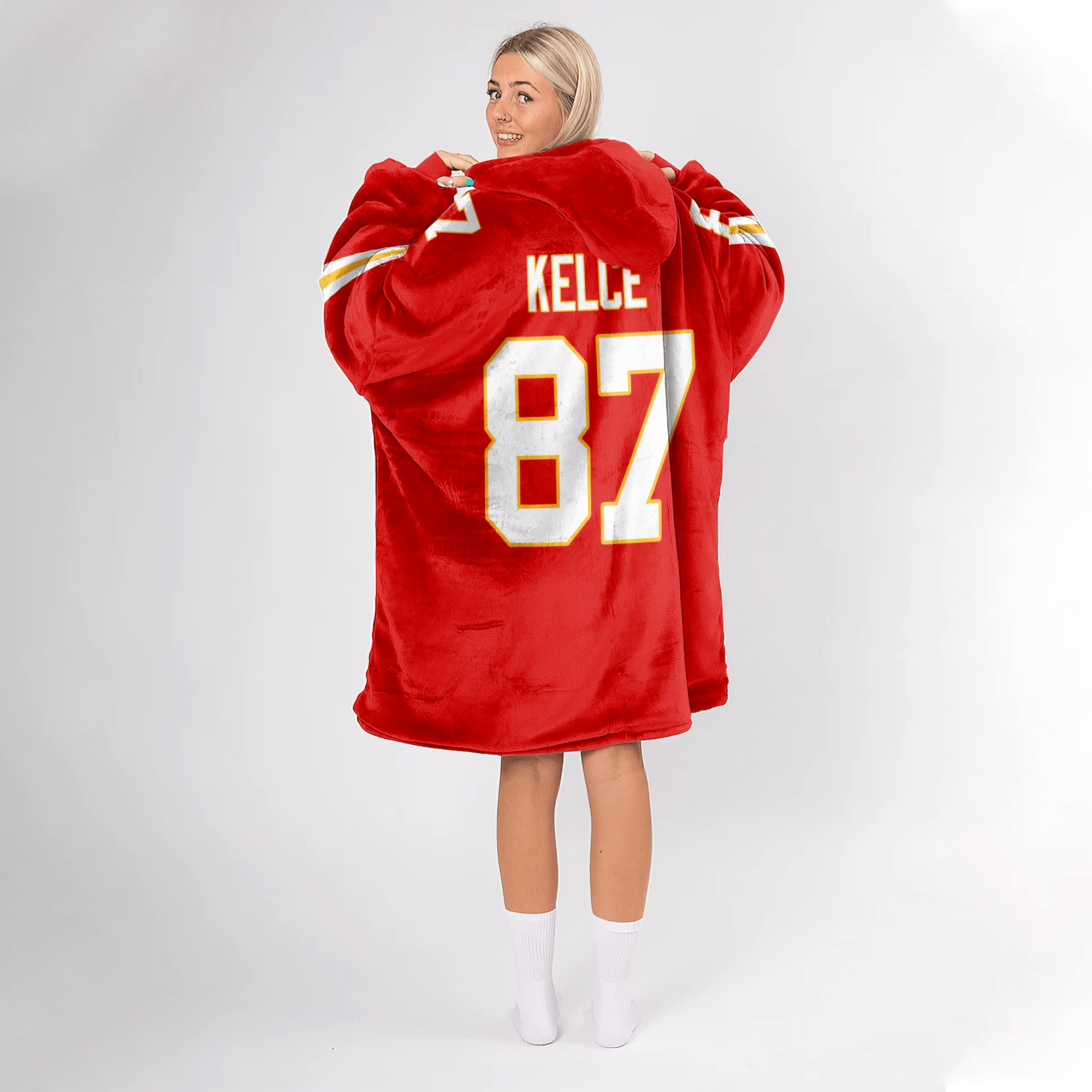 Adult T.K 87 Kansas City Football Unisex Blanket Hoodie