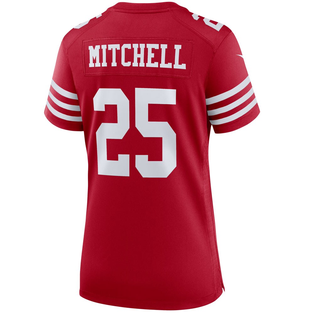 Elijah Mitchell San Francisco 49ers  Women's Team Player Game Jersey - Scarlet