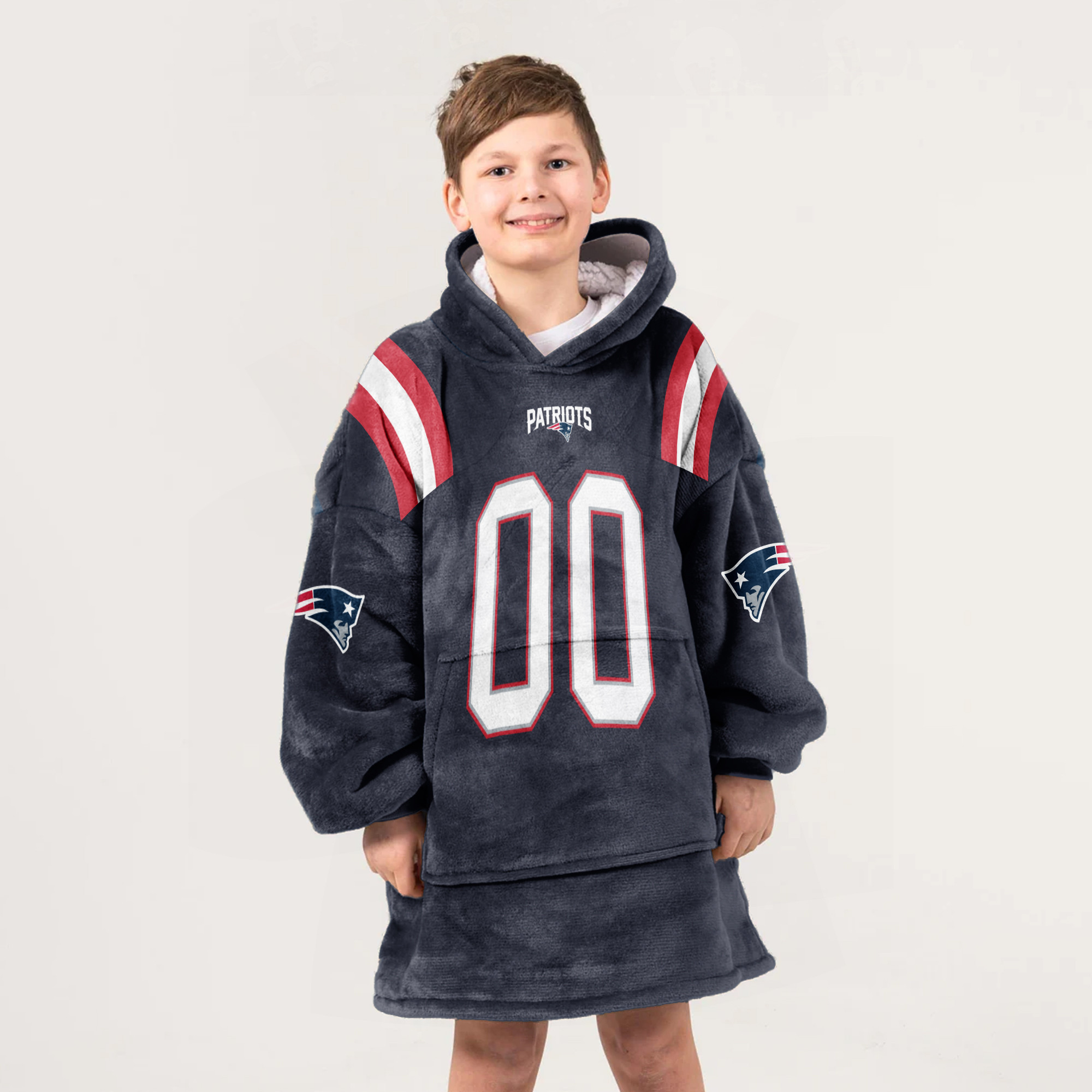 Adult CG 0 New England Football Unisex Blanket Hoodie