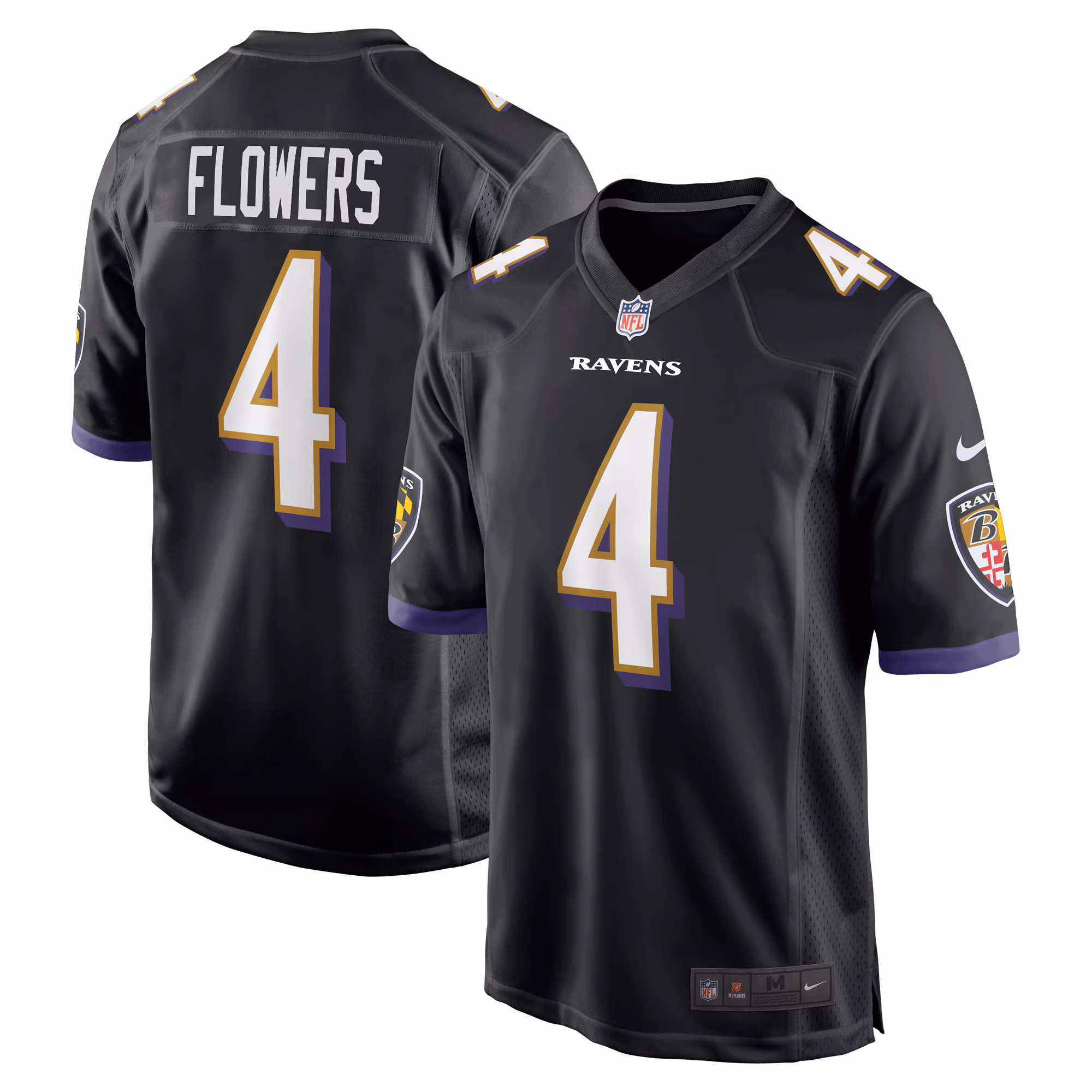 Zay Flowers Baltimore Ravens Team Game Jersey - Black