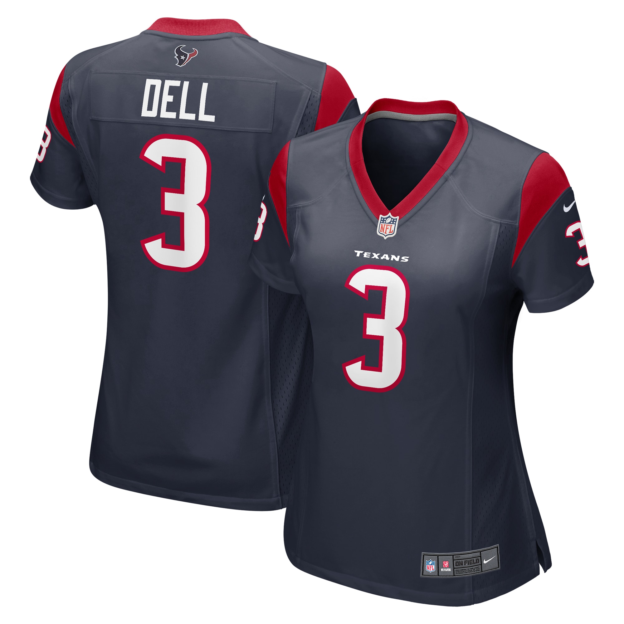 Tank Dell Houston Texans Women's Player Game Jersey - Navy