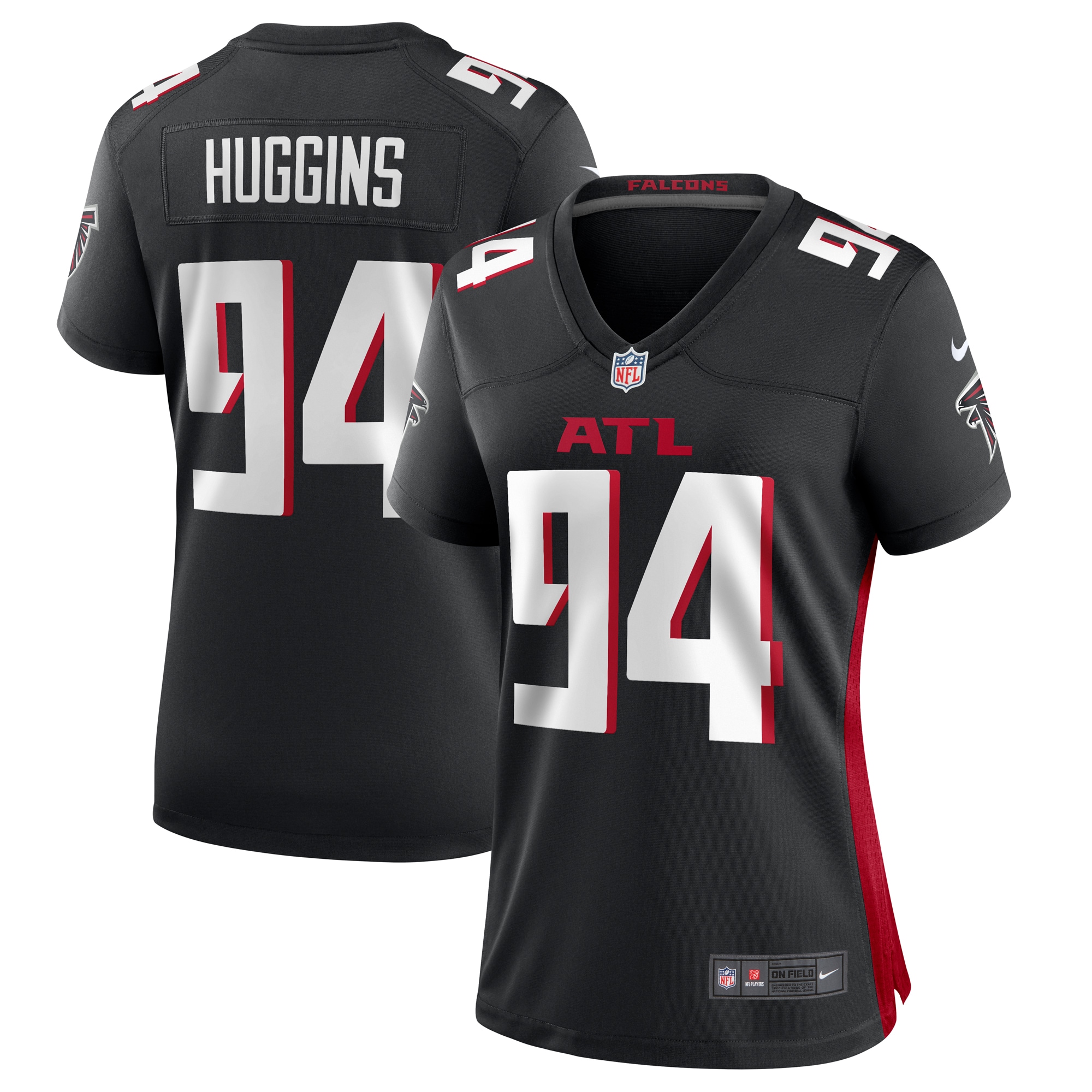 Albert Huggins Atlanta Falcons Women's Team Game Jersey -  Black