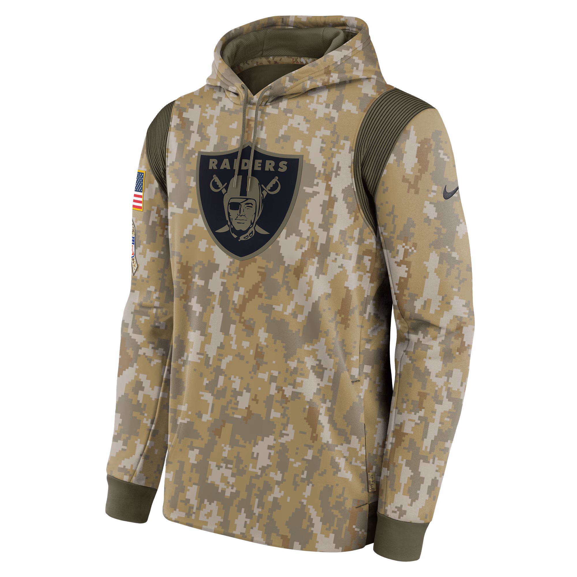Las Vegas Raiders Salute To Service Therma Performance Pullover Hoodie - Camo